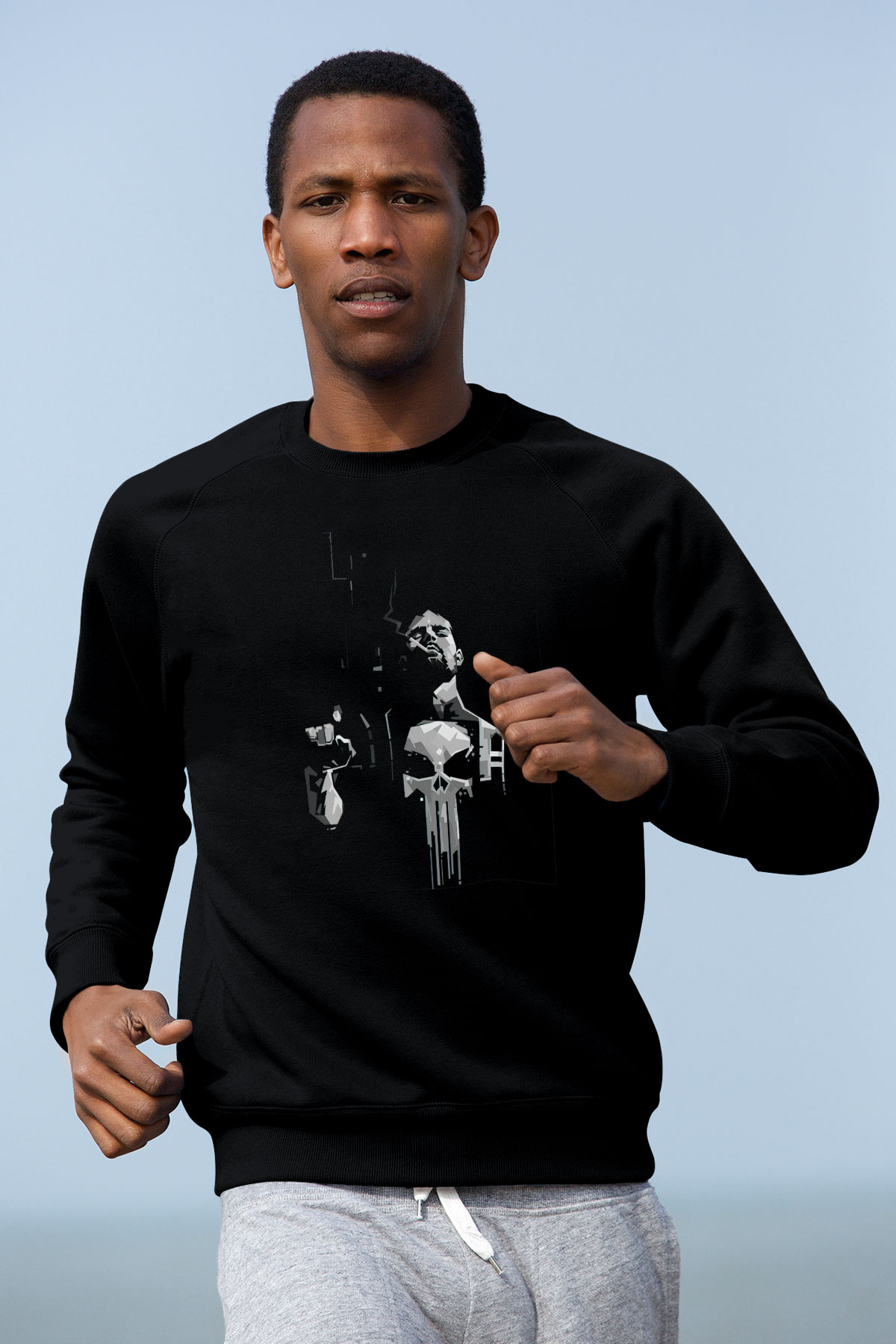 Punisher Siyah Unisex Sweatshirt