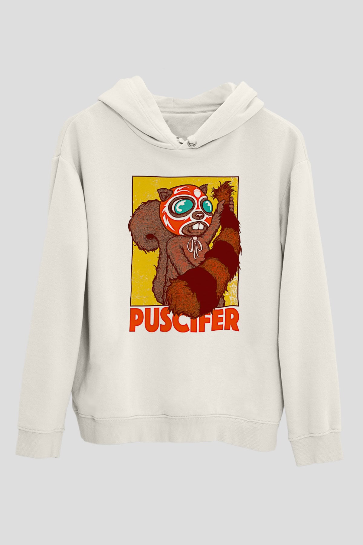 Puscifer Baskılı Beyaz Unisex Kapüşonlu Sweatshirt