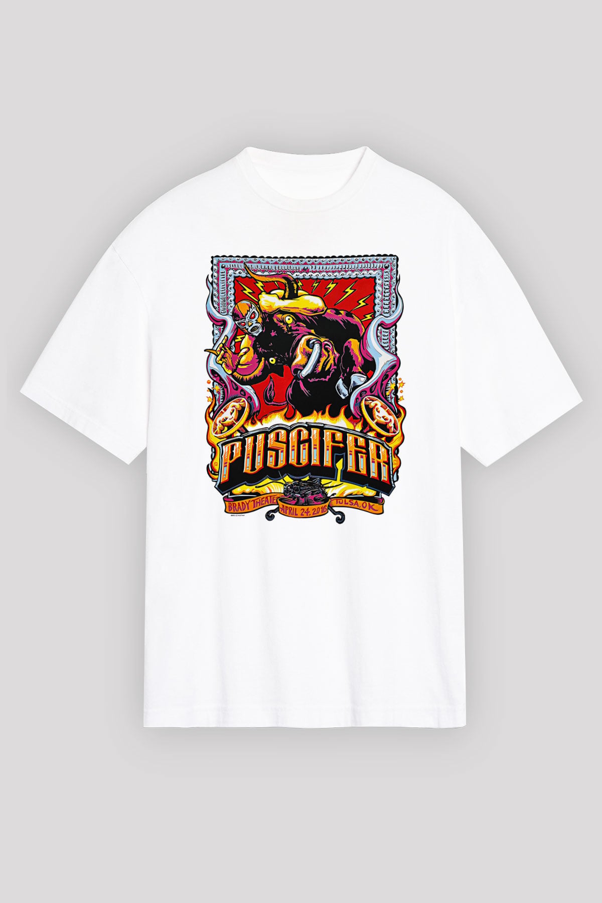 Puscifer Baskılı Beyaz Unisex Oversize Tişört - Tshirt