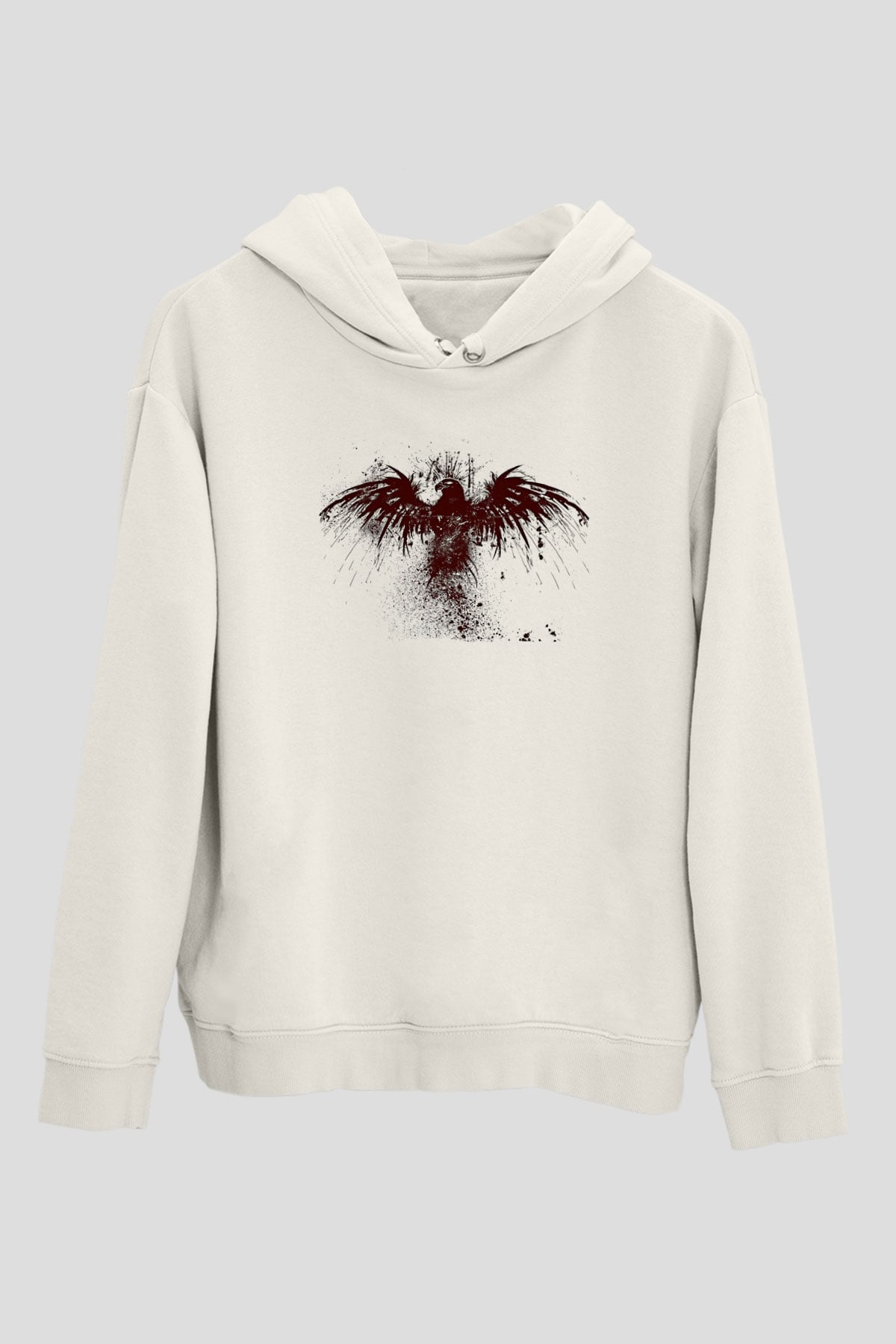 Pusha T Baskılı Beyaz Unisex Kapüşonlu Sweatshirt