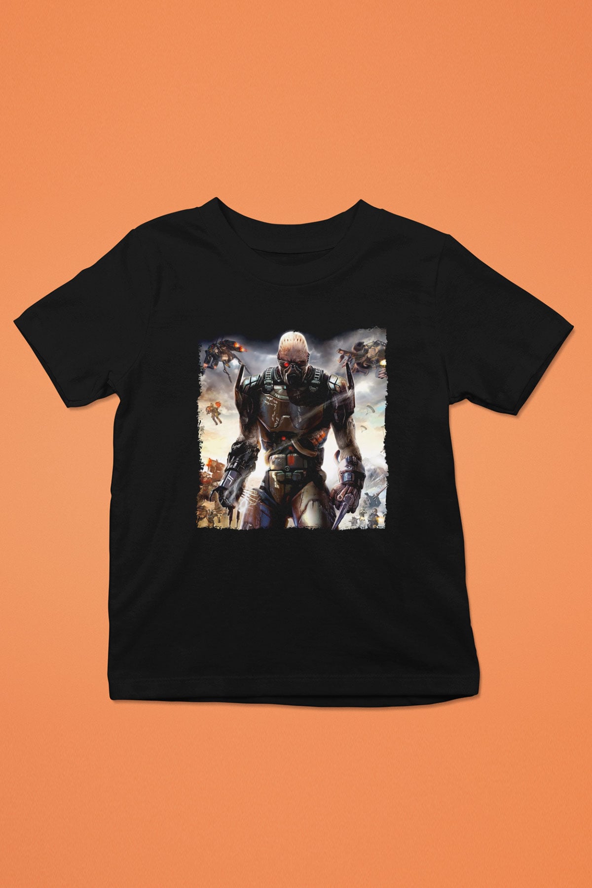 Quake Wars Siyah Unisex Çocuk Tişört