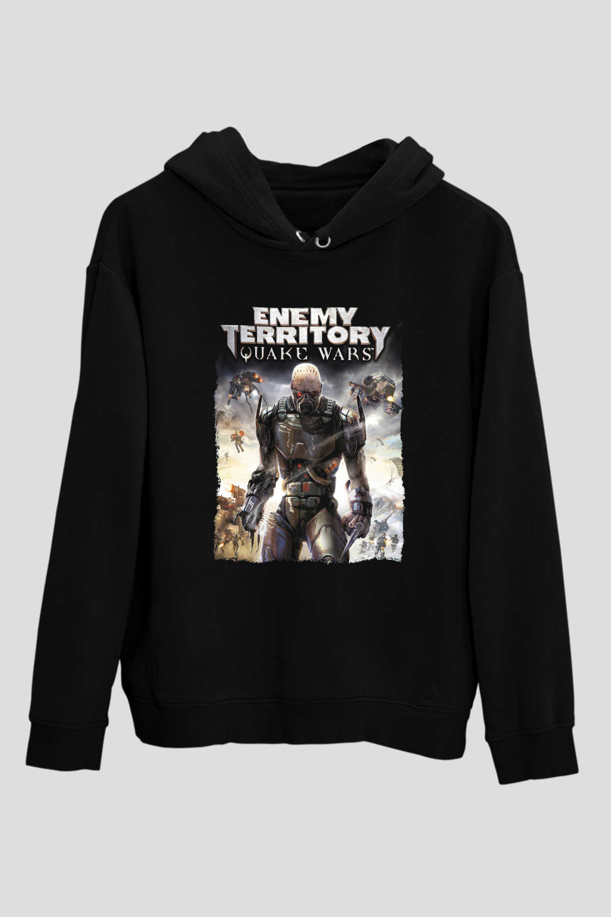 Quake Wars Siyah Unisex Hoodie