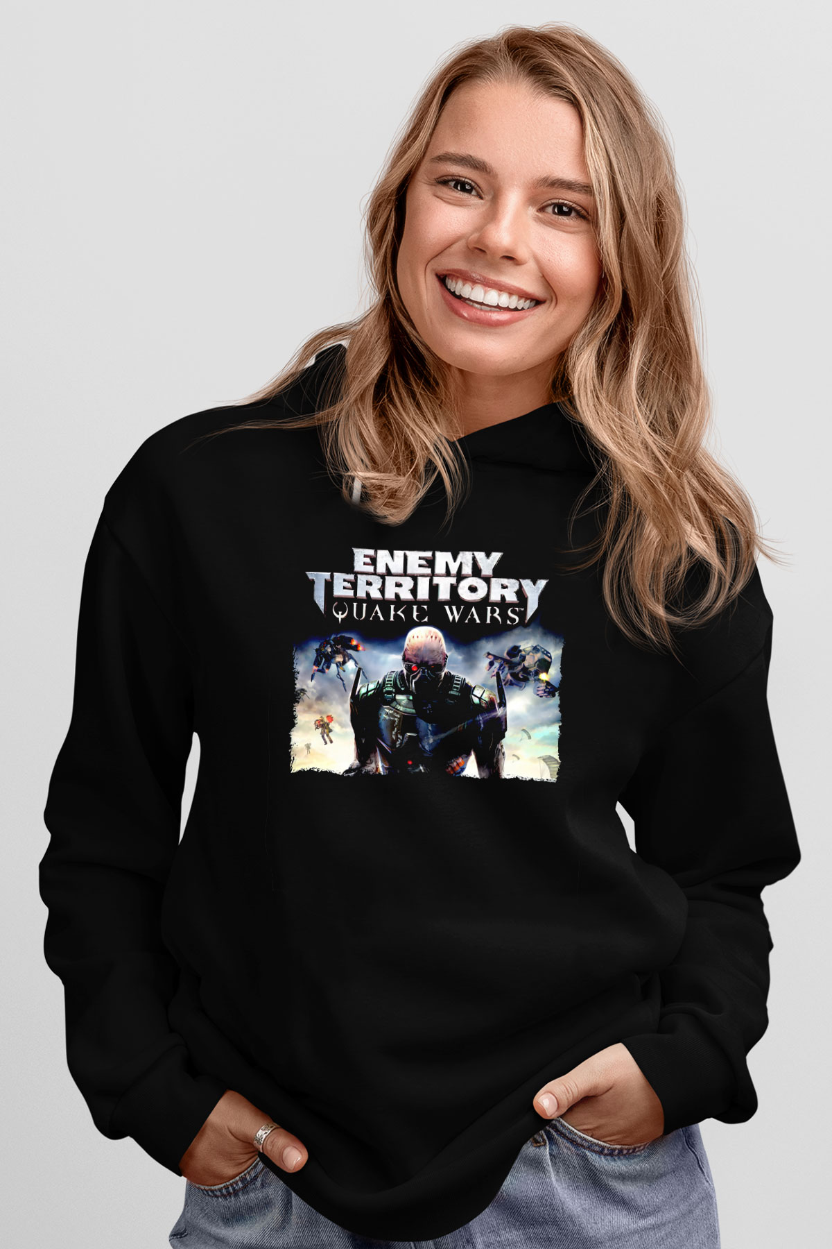 Quake Wars Siyah Unisex Hoodie