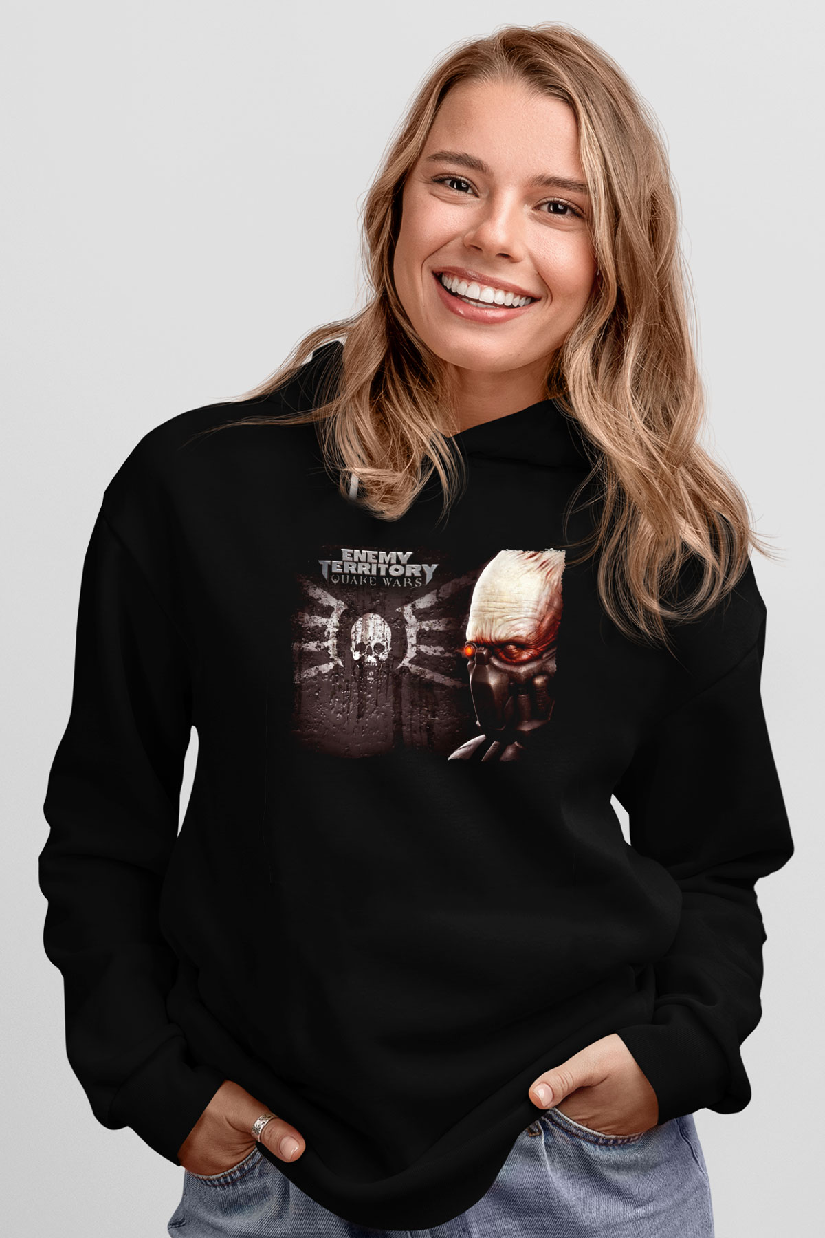Quake Wars Siyah Unisex Hoodie
