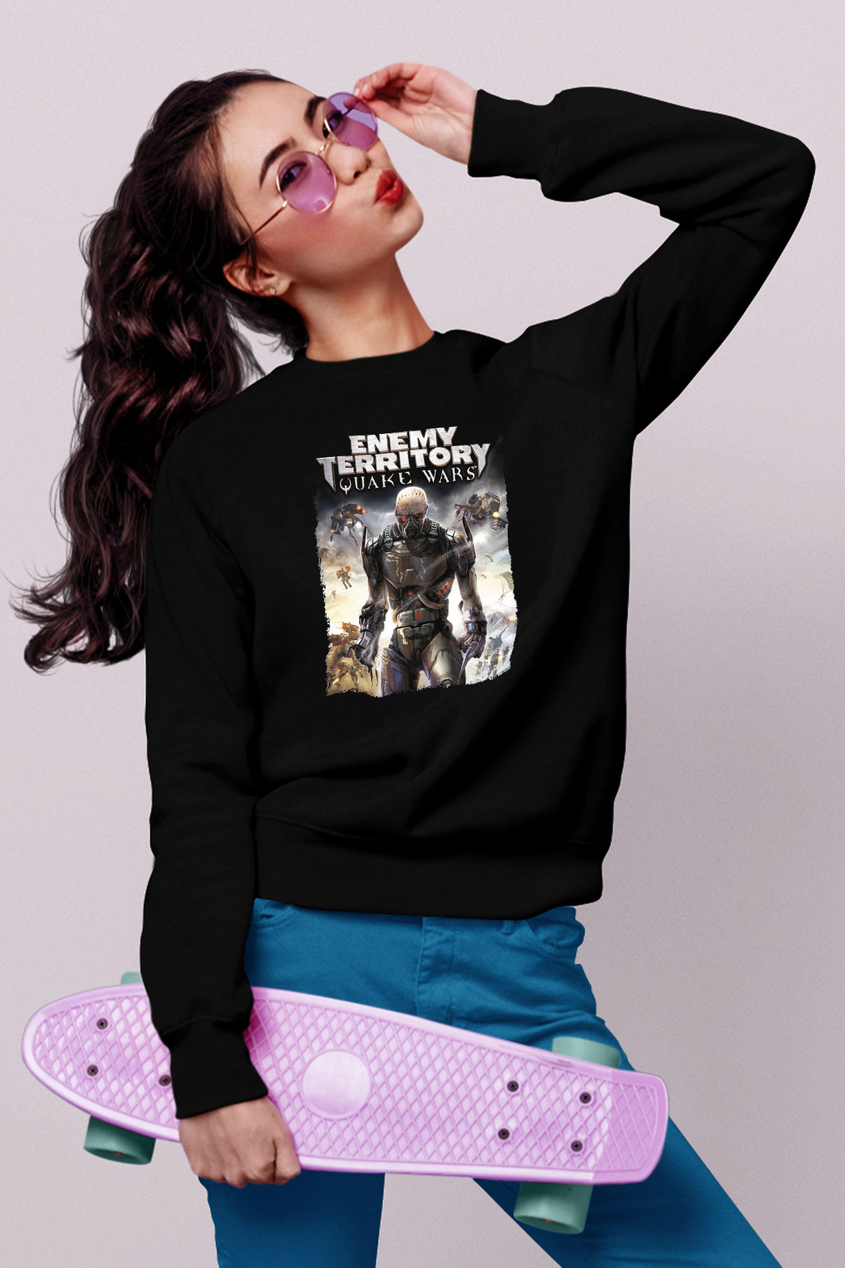 Quake Wars Siyah Unisex Sweatshirt