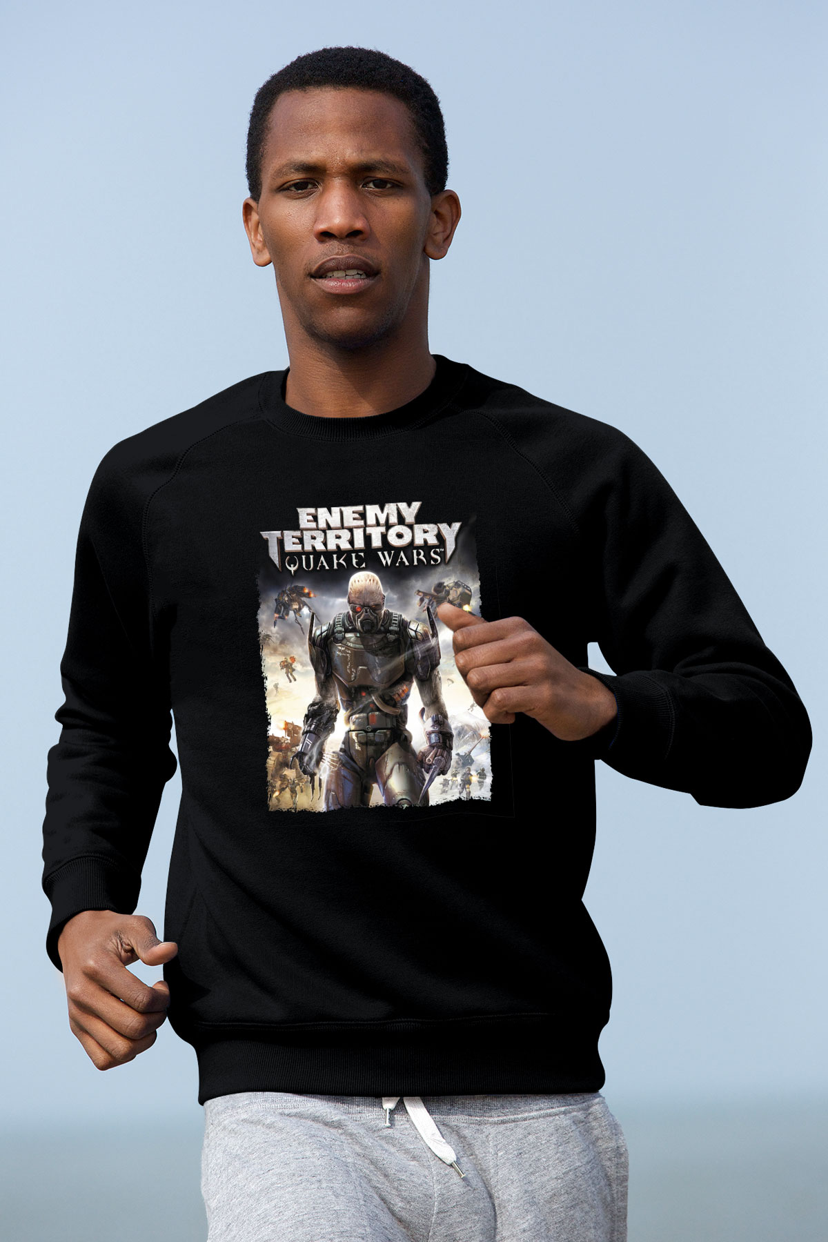 Quake Wars Siyah Unisex Sweatshirt