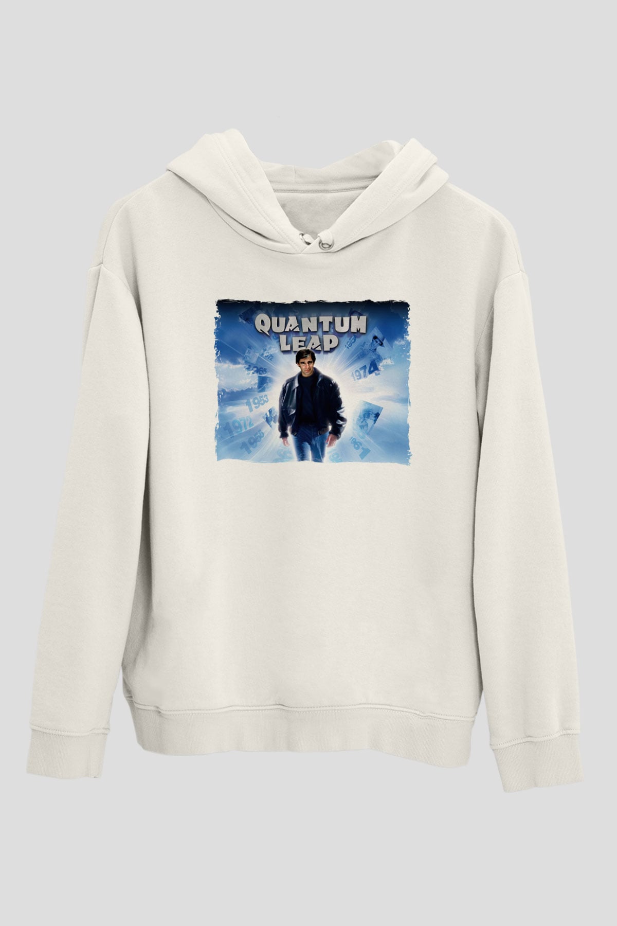 Quantum Leap Beyaz Unisex Hoodie