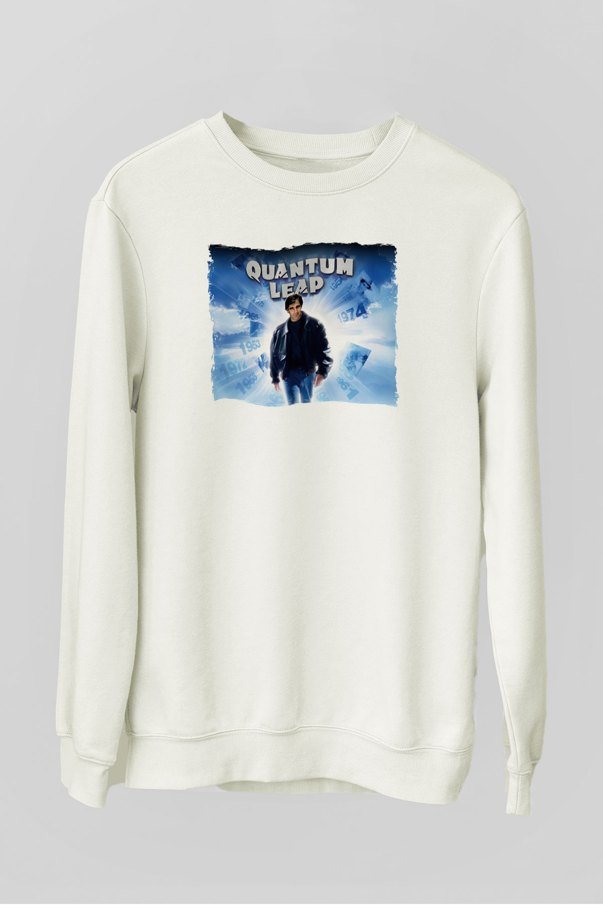 Quantum Leap Beyaz Unisex  Sweatshirt