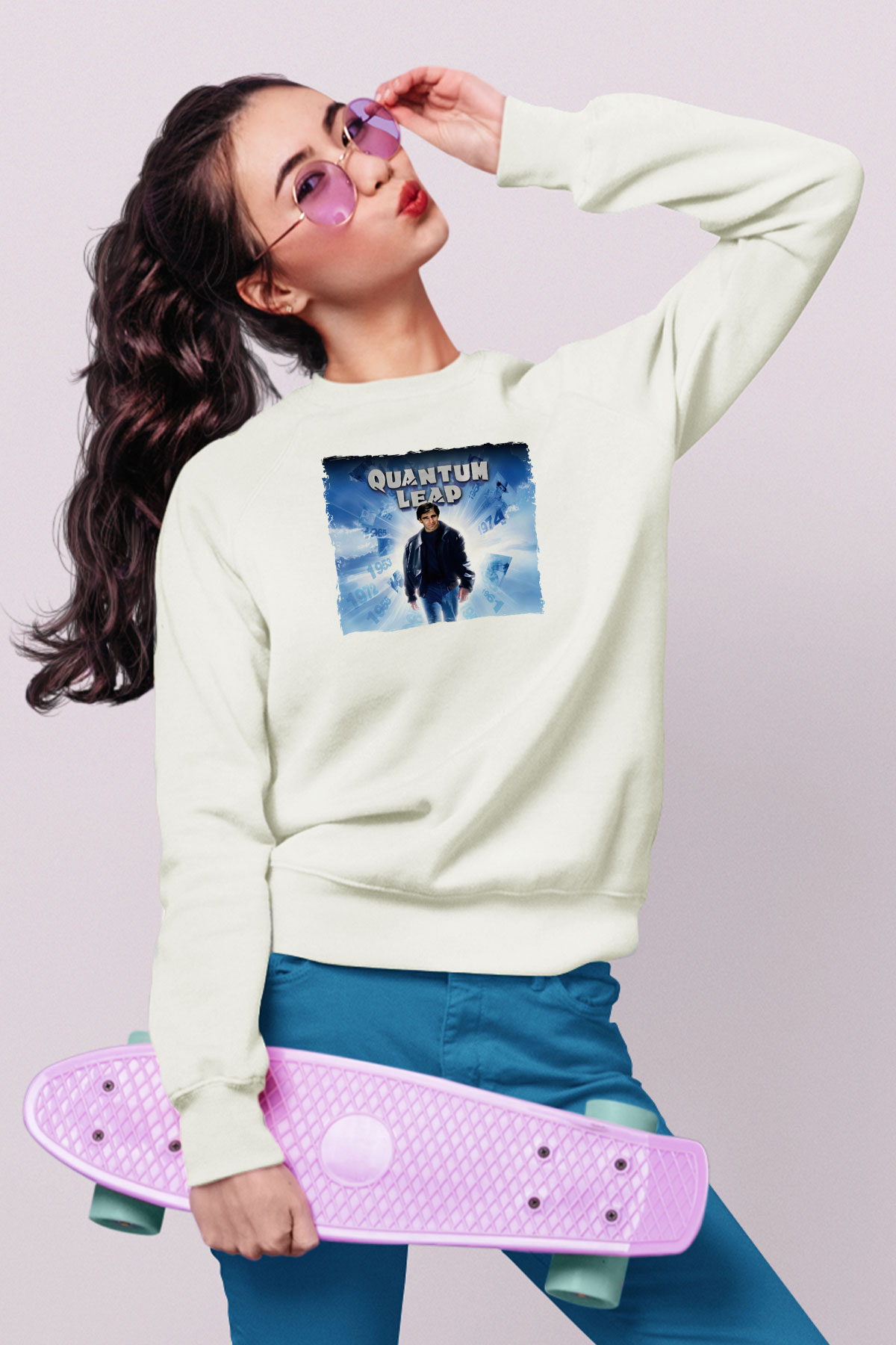 Quantum Leap Beyaz Unisex  Sweatshirt