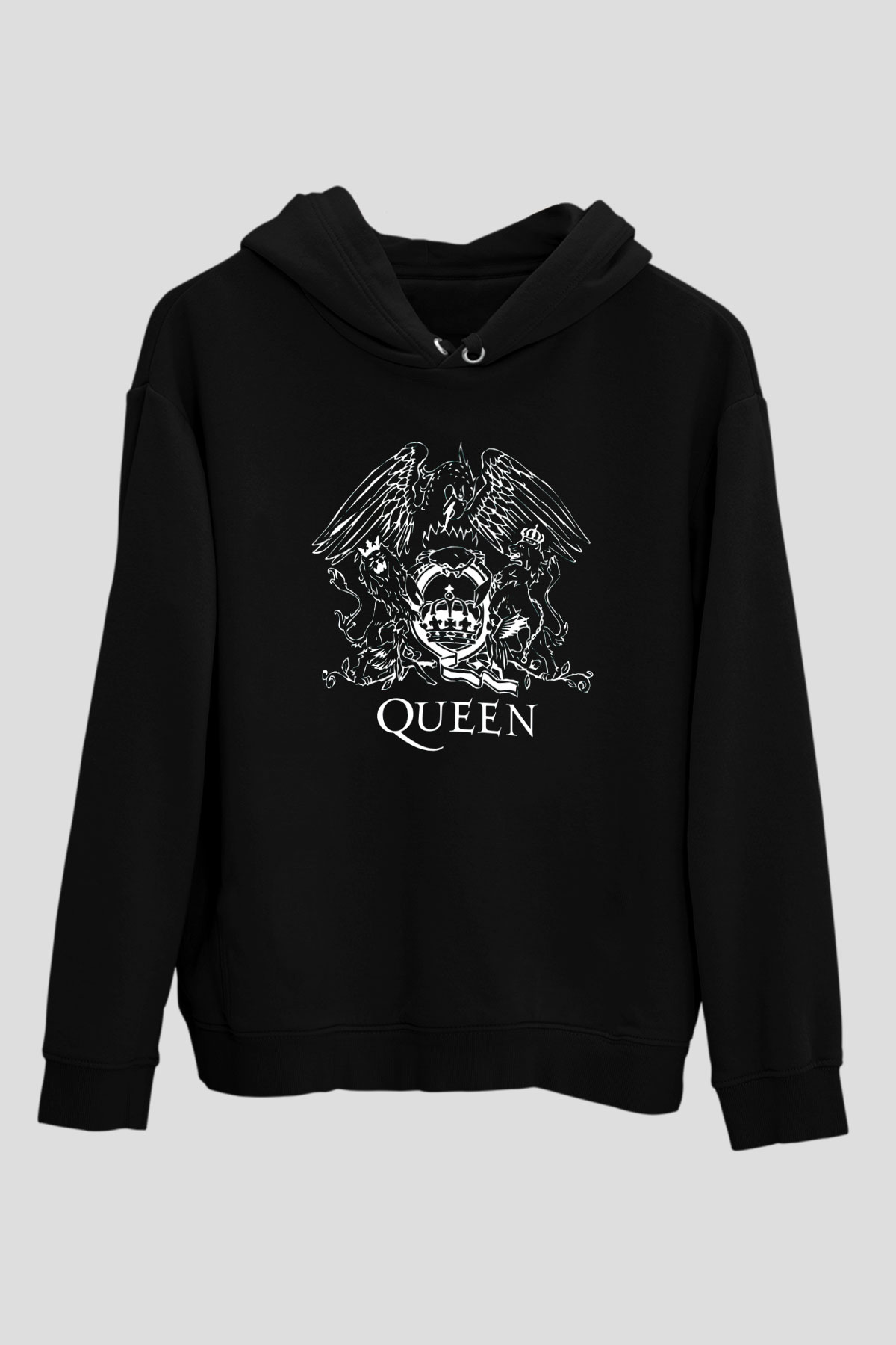 Queen Siyah Unisex Hoodie