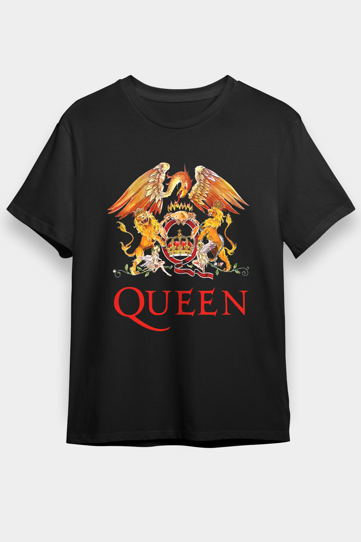 Queen Siyah Unisex Tişört T-Shirt - TişörtFabrikası