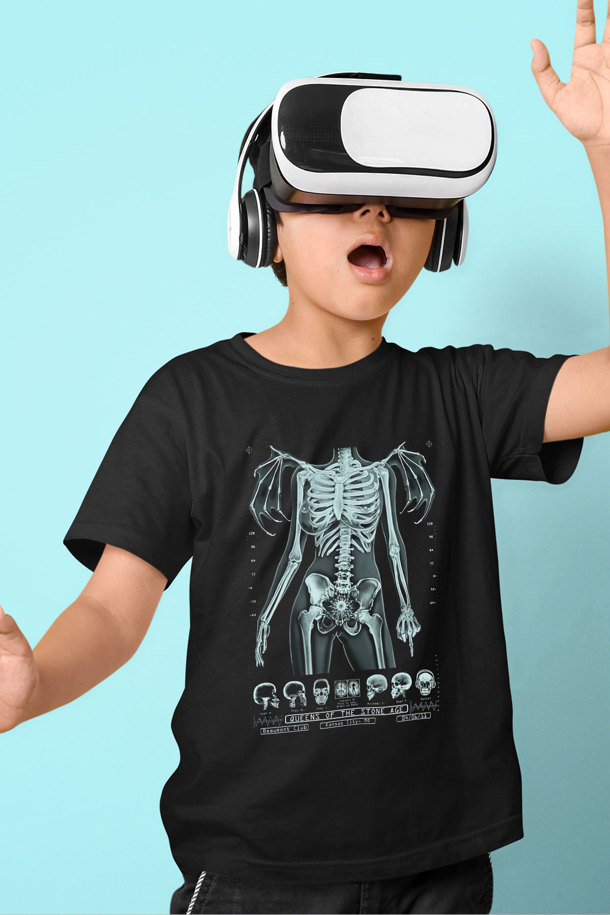 Queens of the Stone Age Baskılı Siyah Unisex Çocuk Tişört