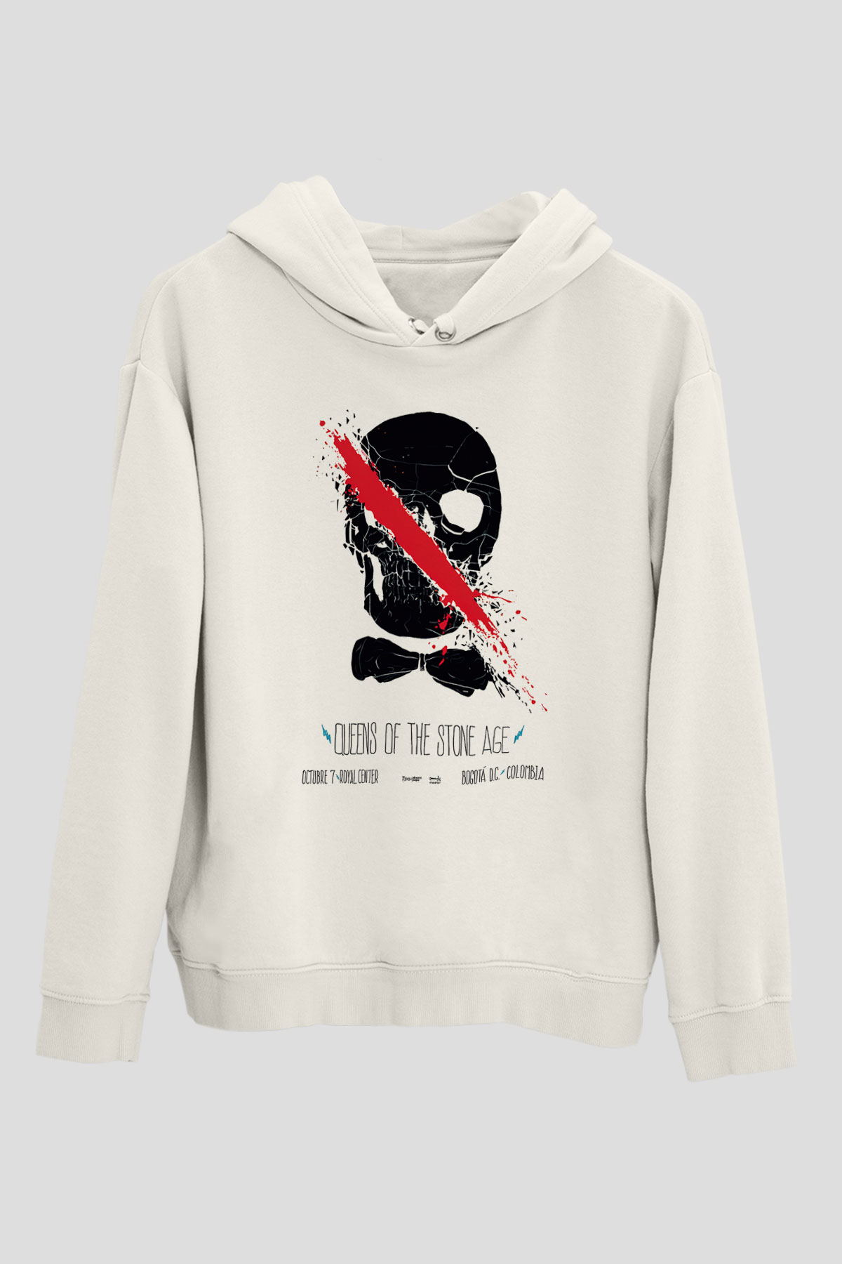 Queens of the Stone Age Beyaz Unisex Kapşonlu Sweatshirt