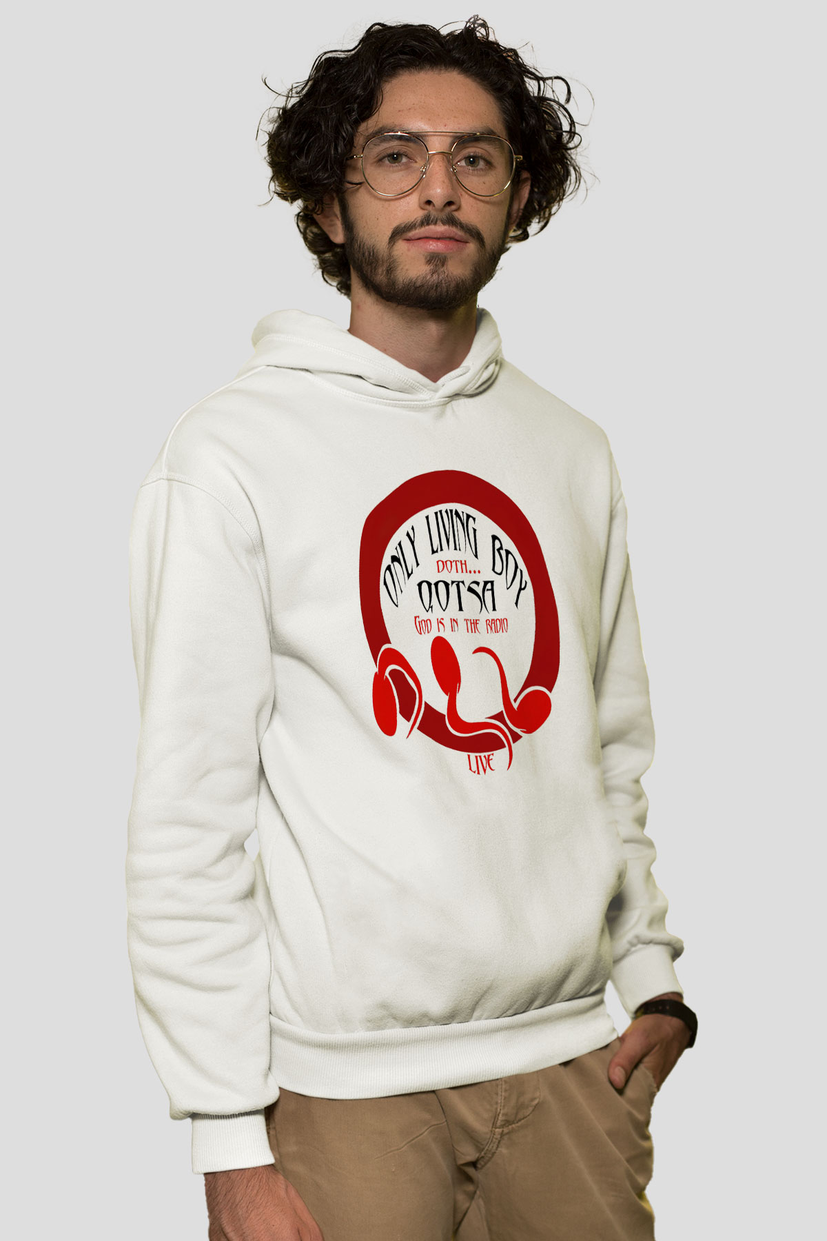 Queens of the Stone Age Beyaz Unisex Kapşonlu Sweatshirt