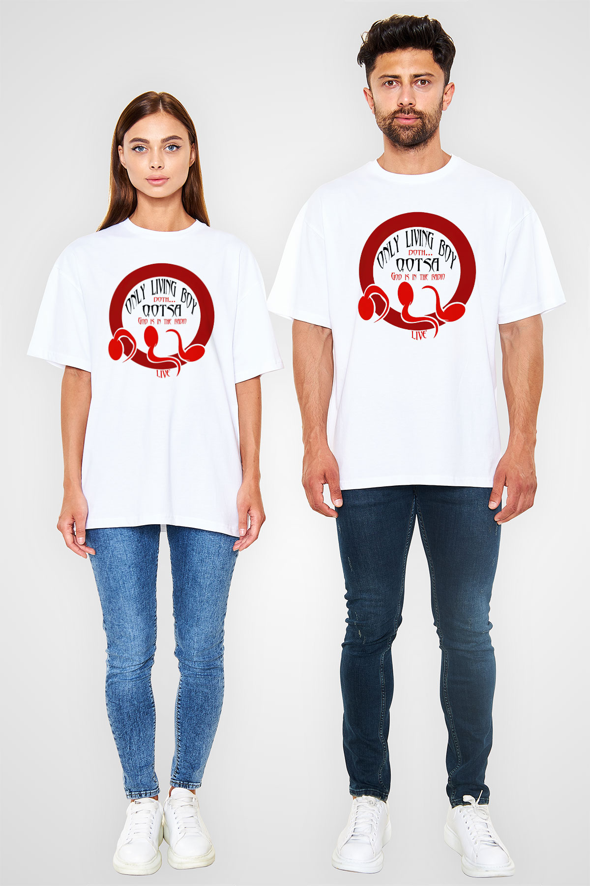 Queens of the Stone Age Beyaz Unisex Oversize Tişört T-Shirt