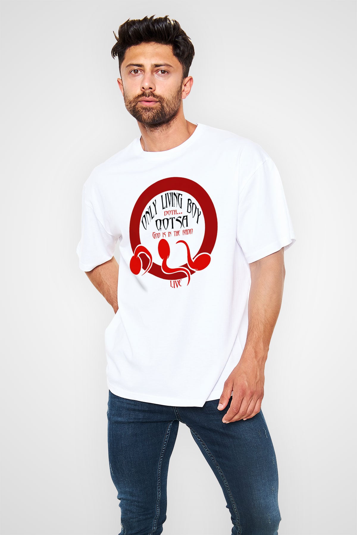 Queens of the Stone Age Beyaz Unisex Oversize Tişört T-Shirt