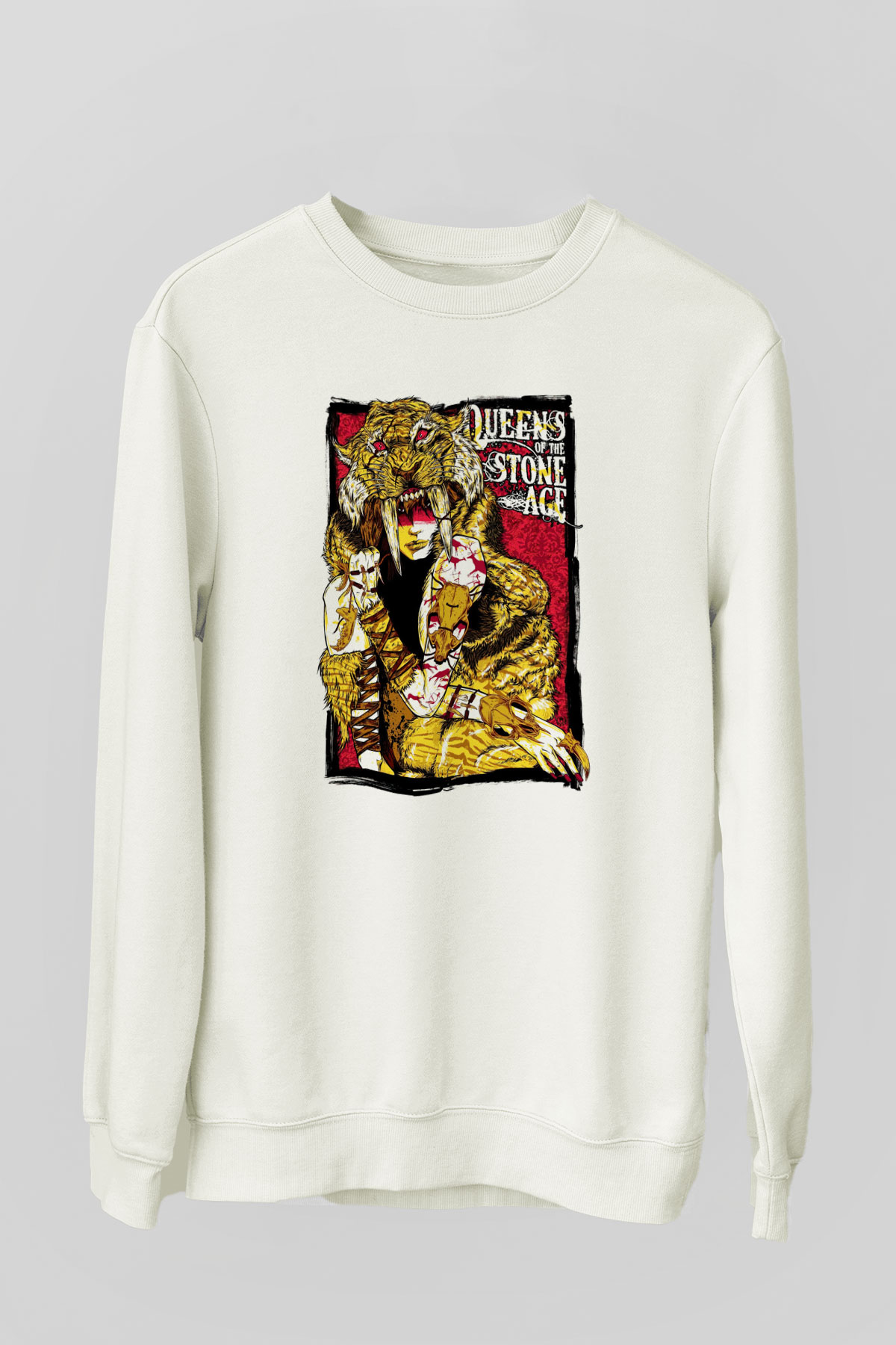 Queens of the Stone Age Beyaz Unisex Sweatshirt