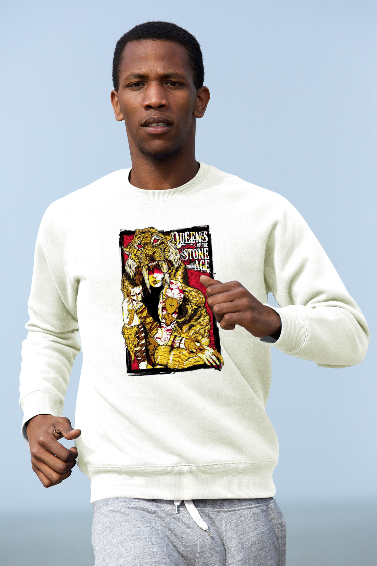 Queens of the Stone Age Beyaz Unisex Sweatshirt