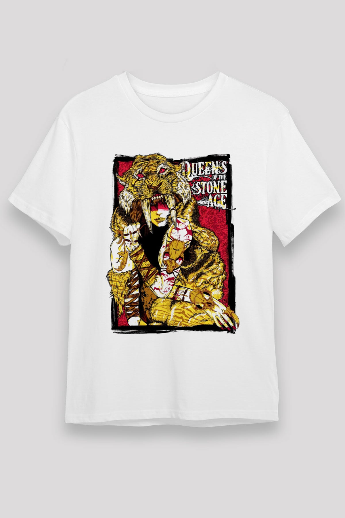 Queens of the Stone Age Beyaz Unisex Tişört T-Shirt - TişörtFabrikası