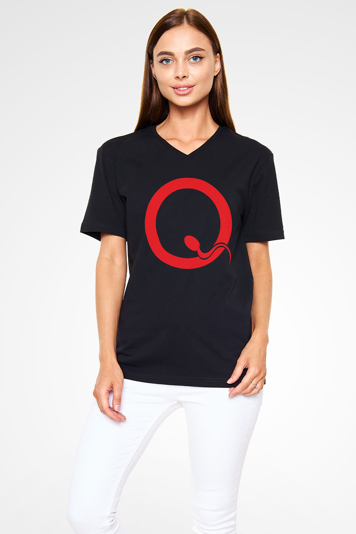 Queens of the Stone Age Siyah Unisex V Yaka Tişört T-Shirt