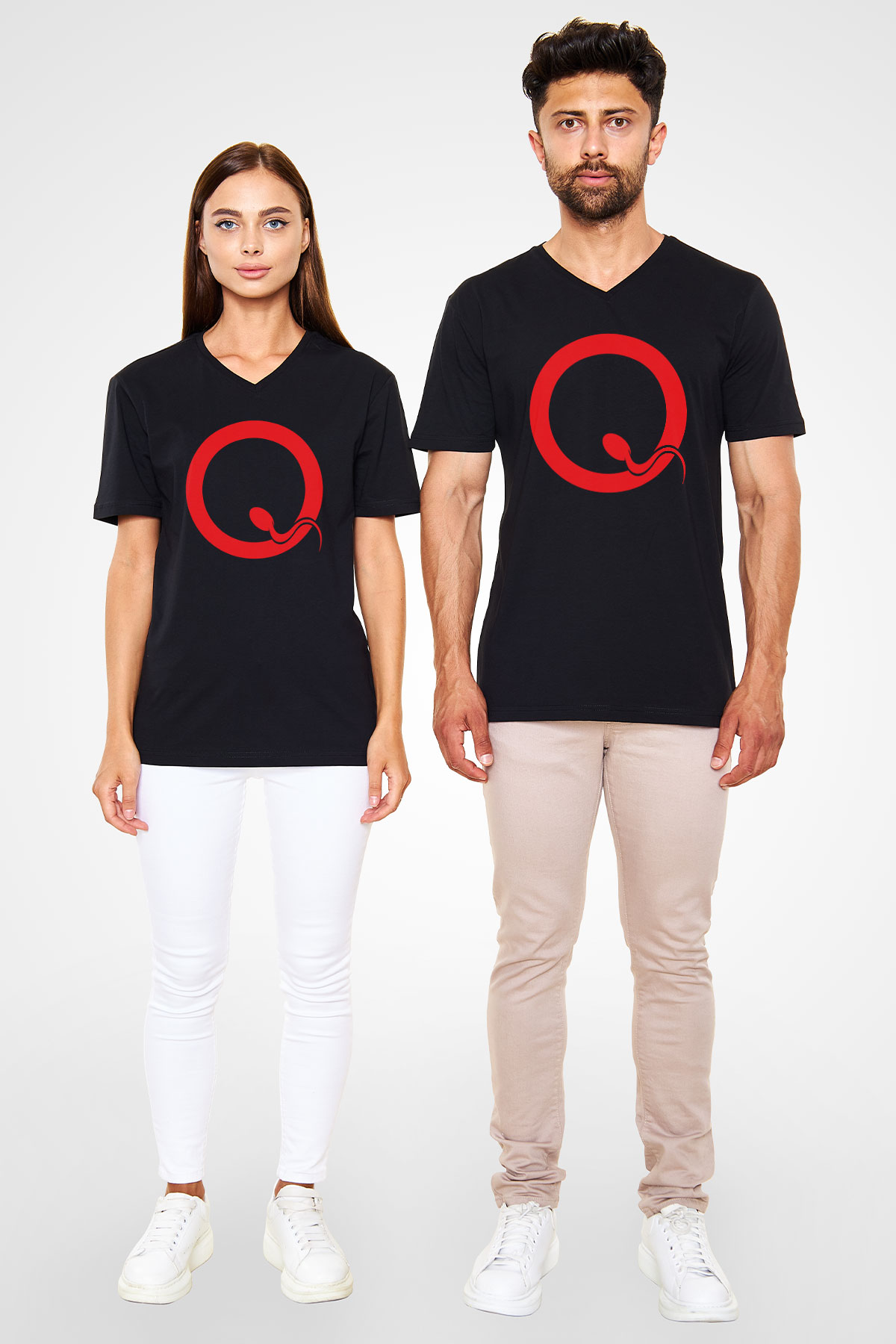 Queens of the Stone Age Siyah Unisex V Yaka Tişört T-Shirt