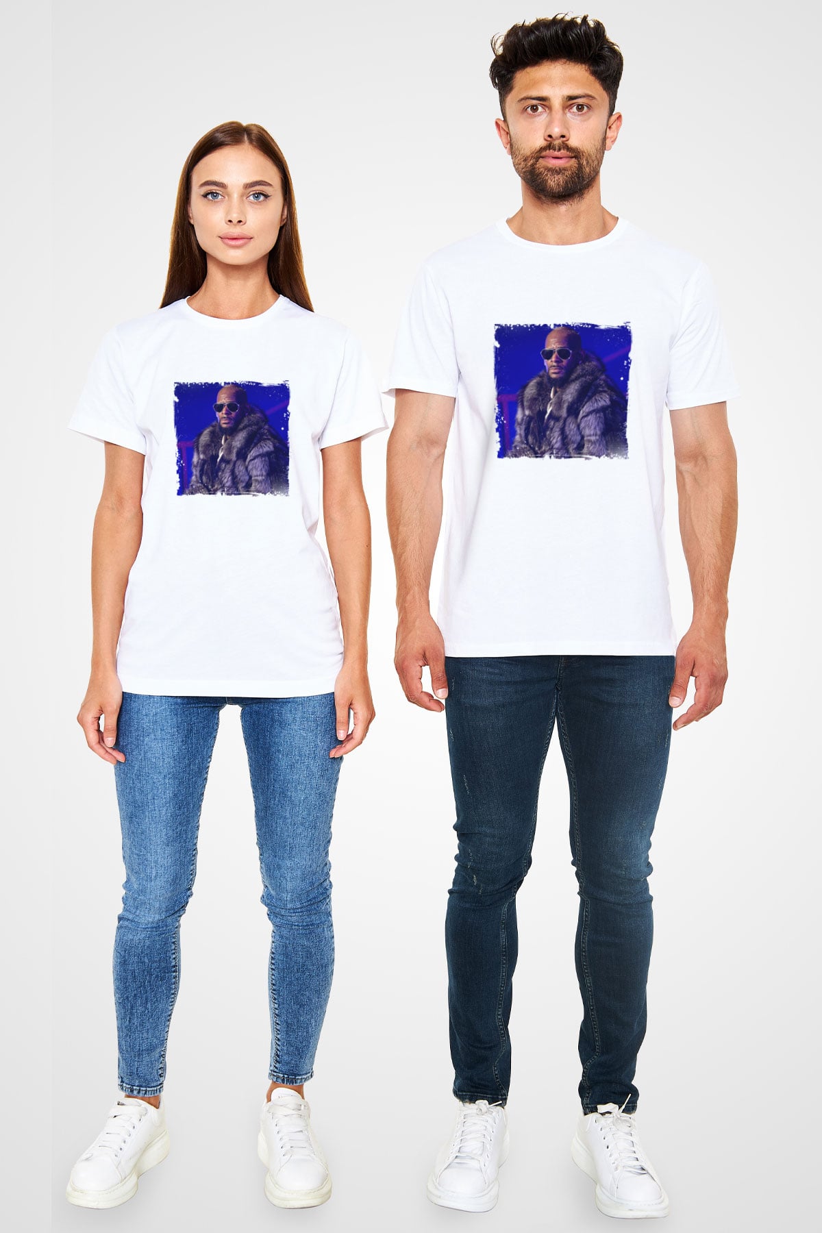 R. Kelly Baskılı Unisex Beyaz Tişört