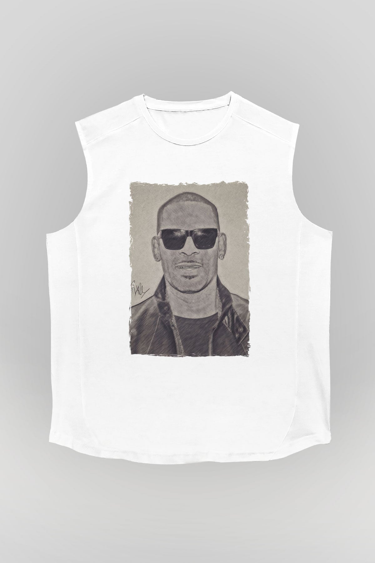 R.Kelly Beyaz Unisex Kolsuz Tişört