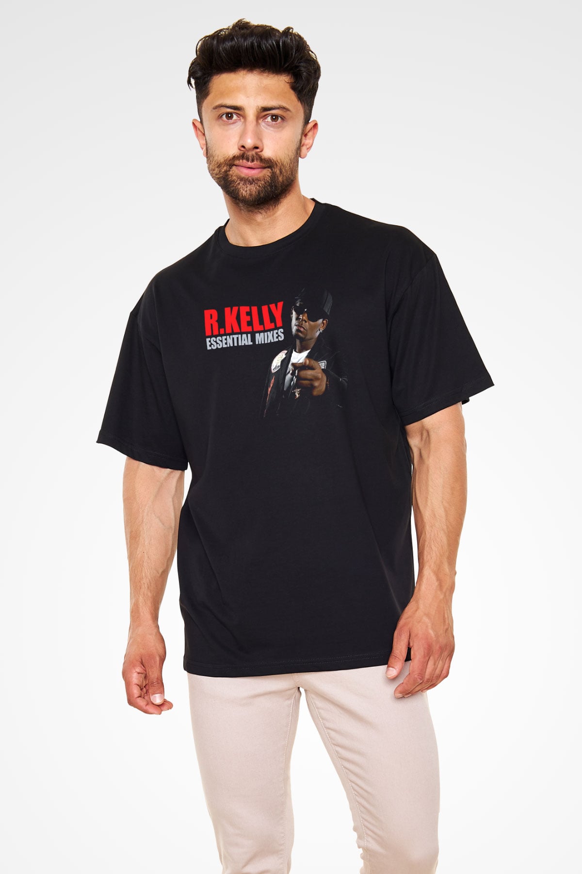 R.Kelly Siyah Oversize Tişört Oversize T-shirt - TişörtFabrikası