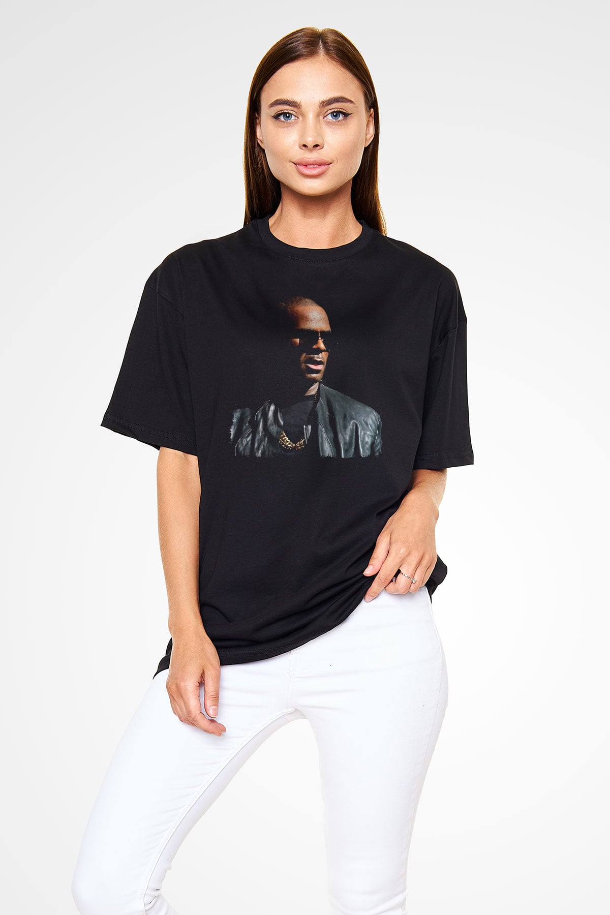 R.Kelly Siyah Oversize Tişört Oversize T-shirt - TişörtFabrikası