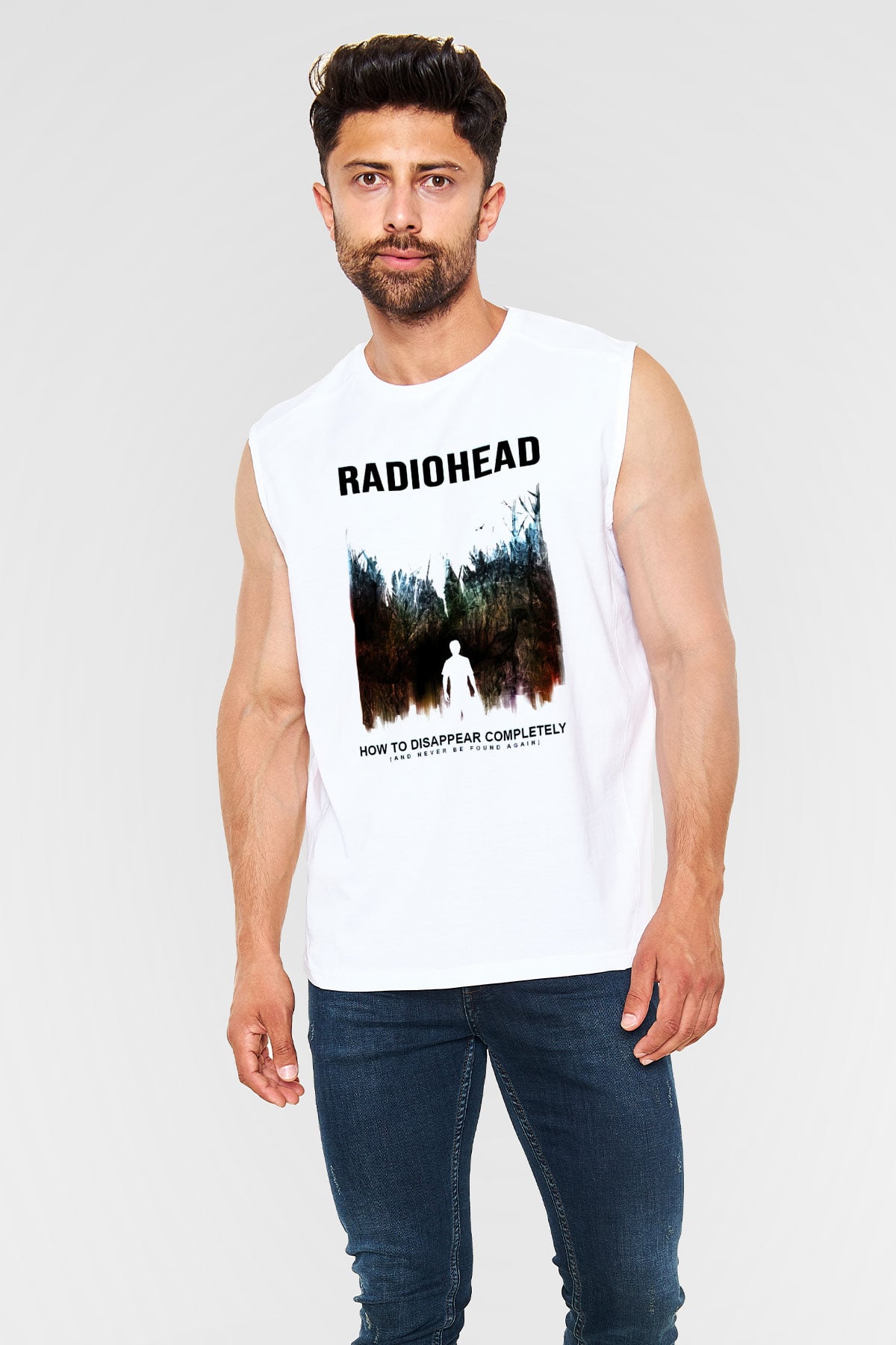 Radiohead Beyaz Unisex Kolsuz Tişört