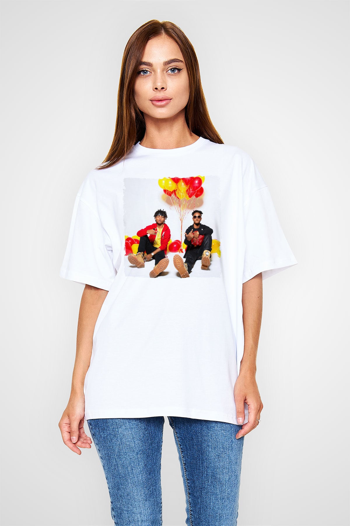 Rae Sremmurd Beyaz Oversize Tişört Oversize T-shirt - TişörtFabrikası