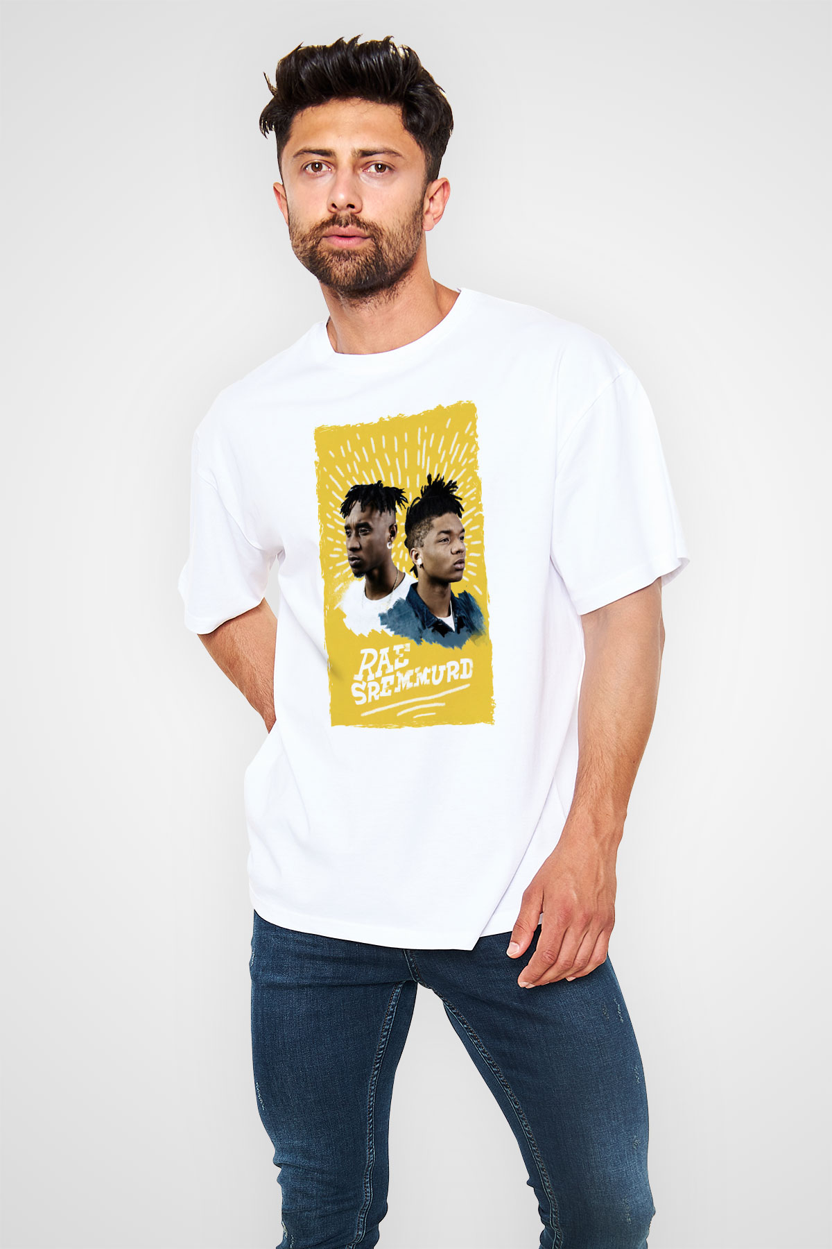 Rae Sremmurd Beyaz Oversize Tişört Oversize T-shirt - TişörtFabrikası