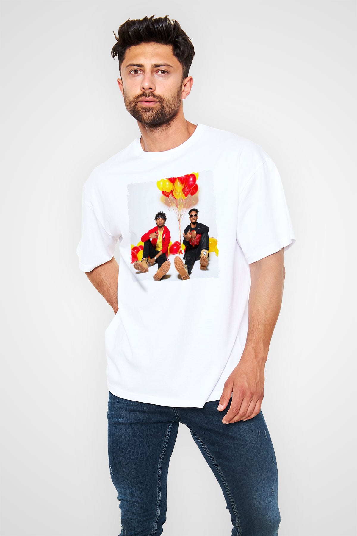 Rae Sremmurd Beyaz Oversize Tişört Oversize T-shirt - TişörtFabrikası