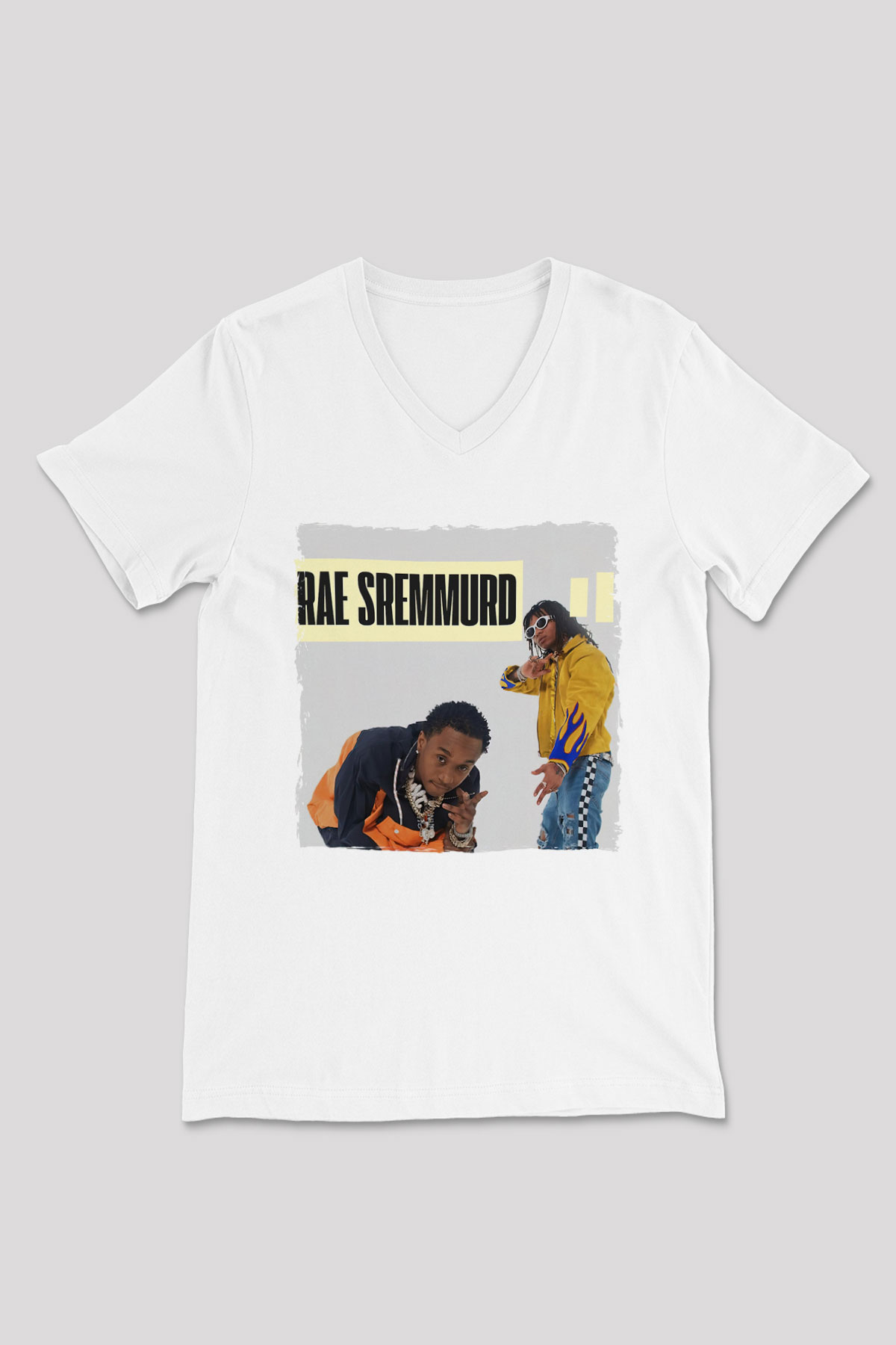Rae Sremmurd Beyaz Unisex V Yaka Tişört