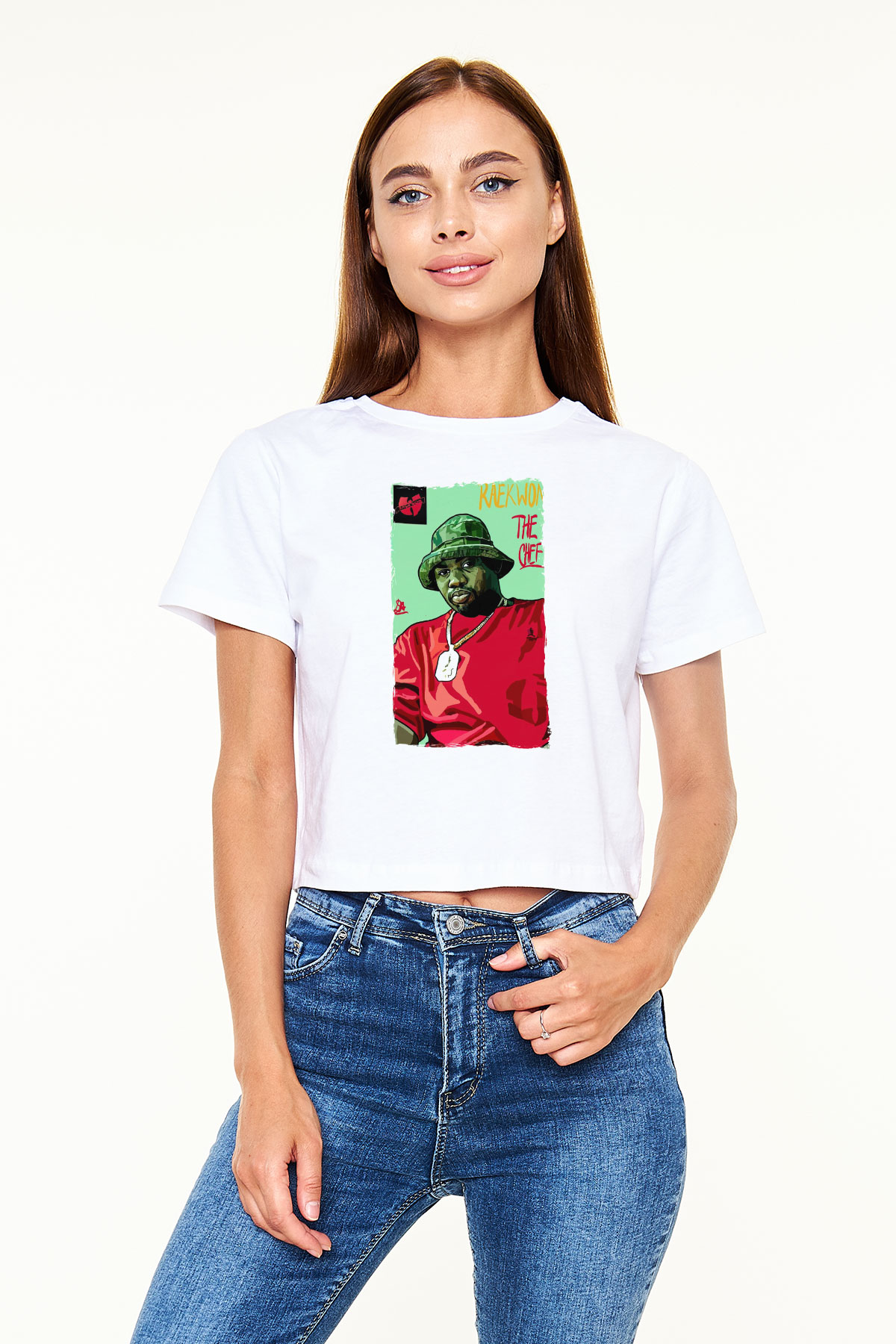 Raekwon Beyaz  Crop Top Tişört