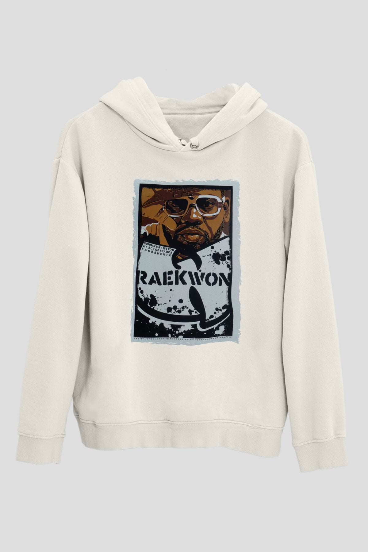 Raekwon Beyaz Unisex Kapüşonlu Sweatshirt