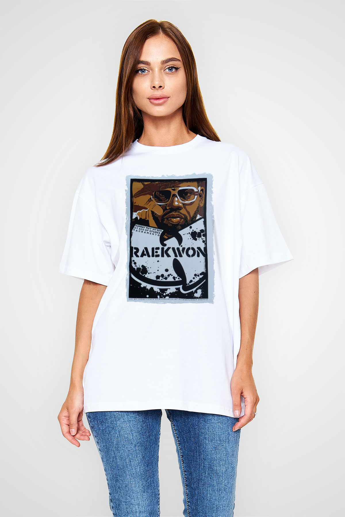 Raekwon Beyaz Oversize Tişört Oversize T-shirt - TişörtFabrikası