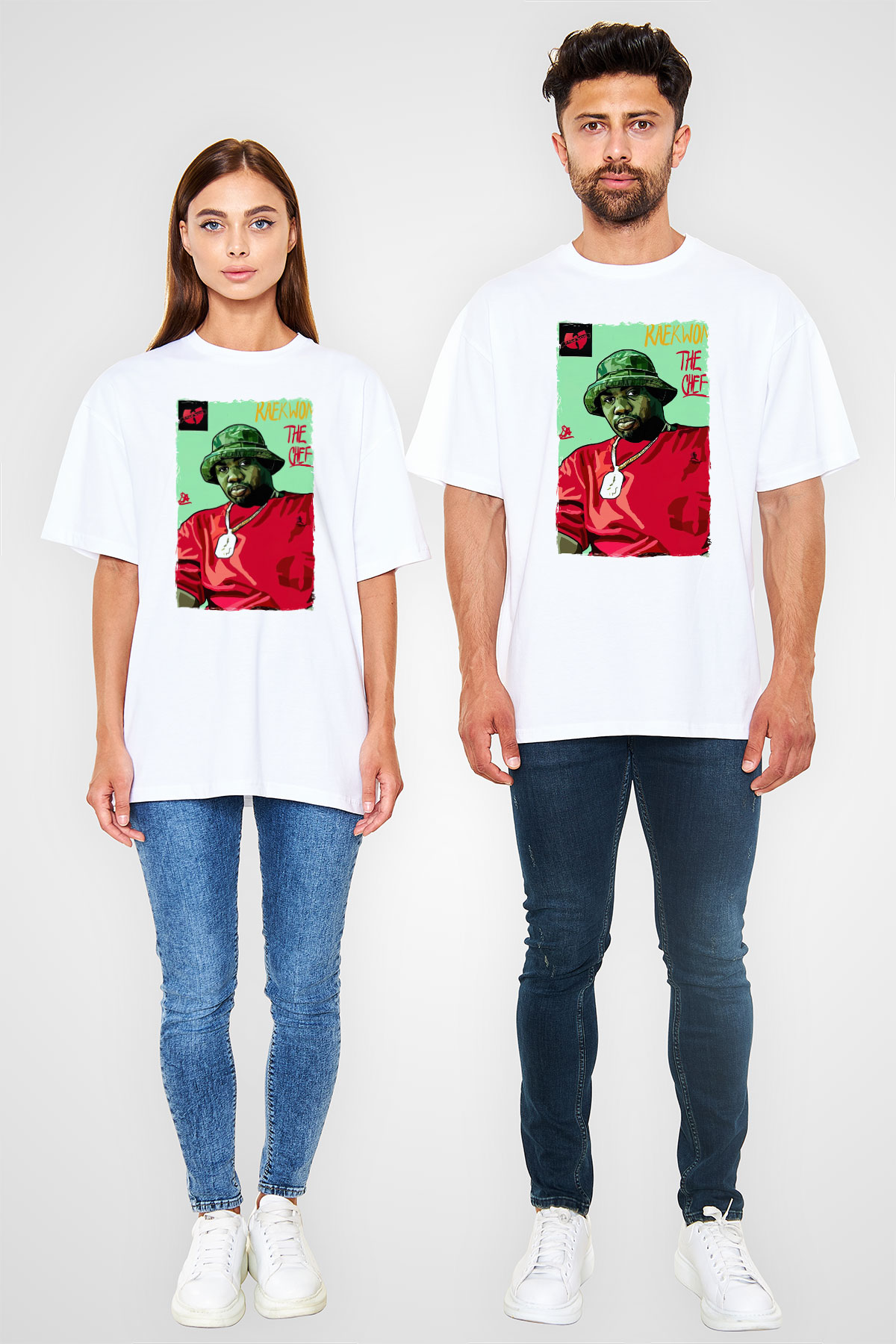 Raekwon Beyaz Oversize Tişört Oversize T-shirt - TişörtFabrikası