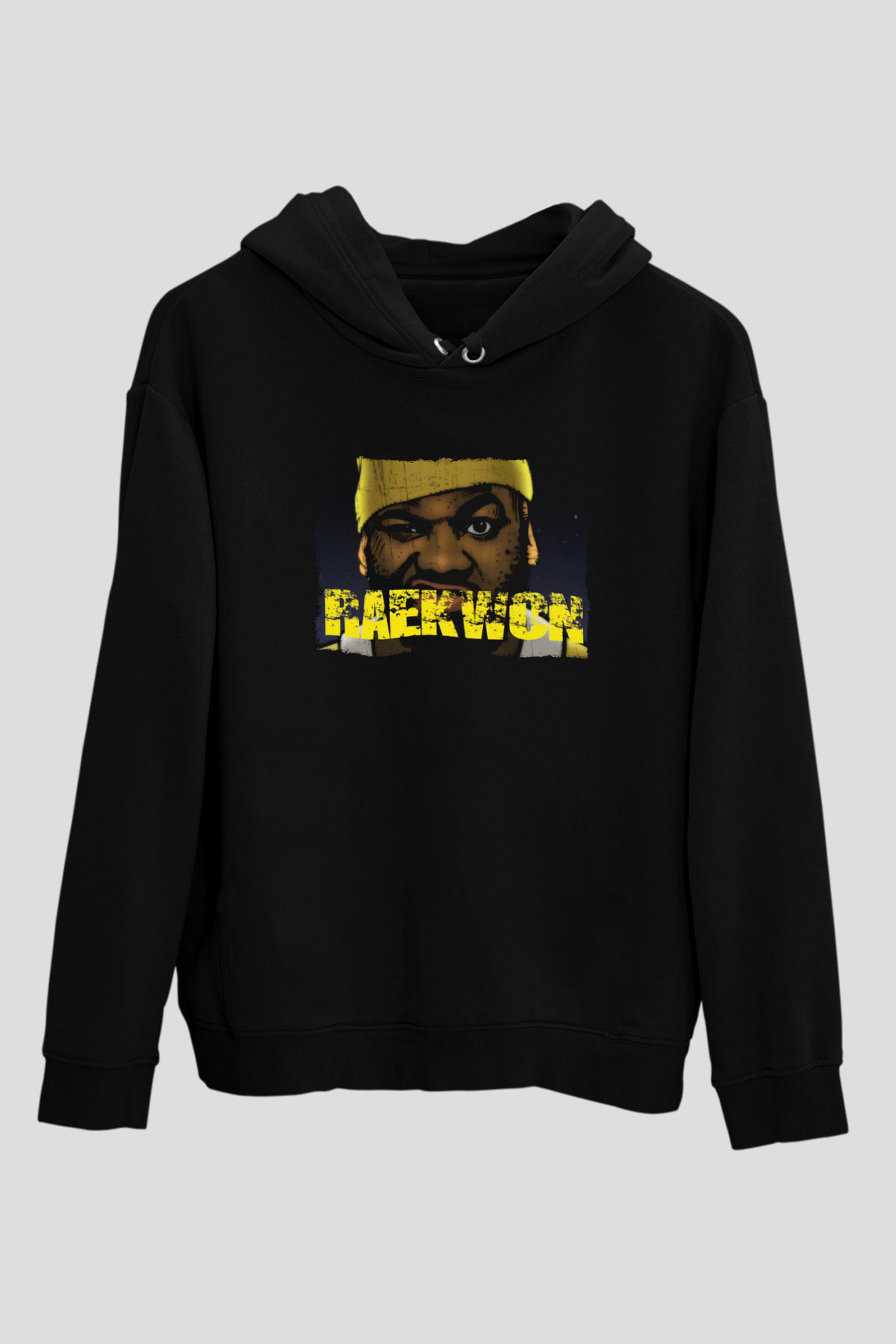 Raekwon Siyah Unisex Kapüşonlu Sweatshirt