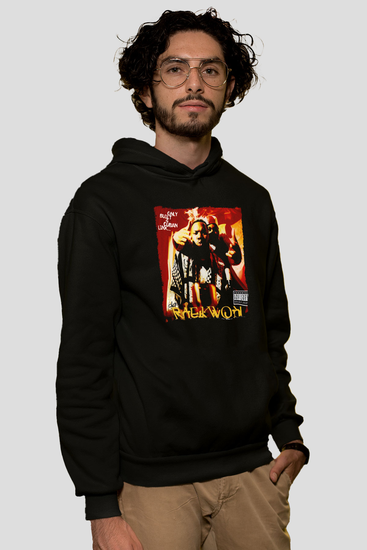 Raekwon Siyah Unisex Kapüşonlu Sweatshirt