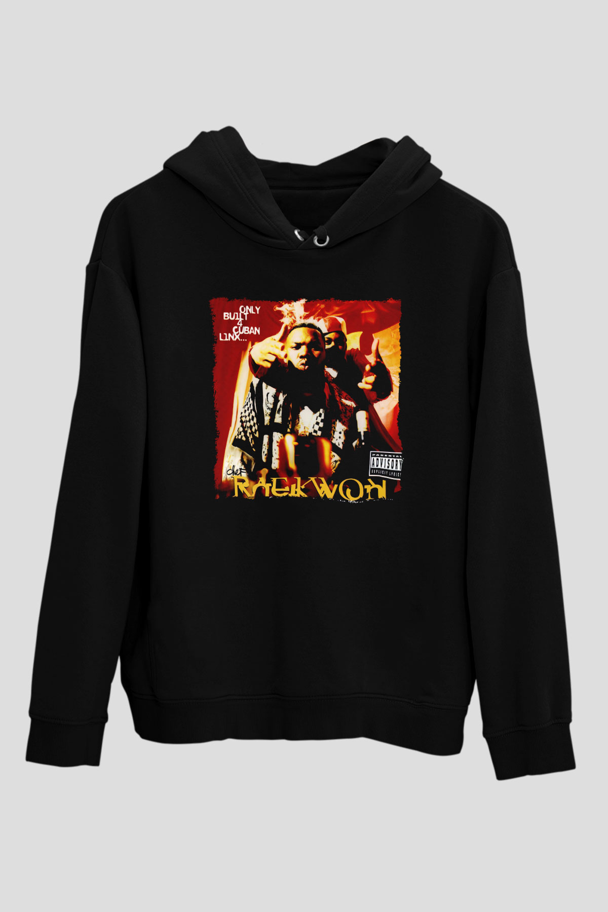Raekwon Siyah Unisex Kapüşonlu Sweatshirt