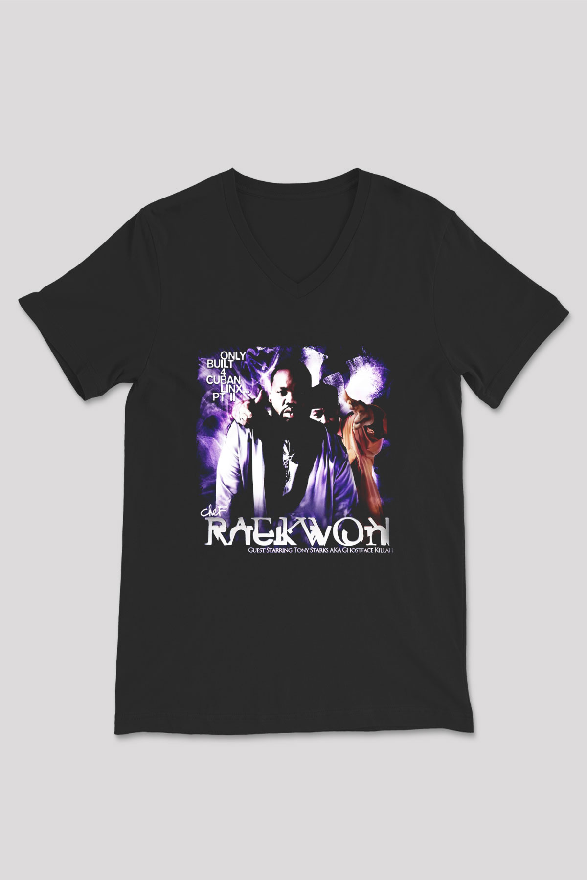 Raekwon Siyah Unisex V Yaka Tişört