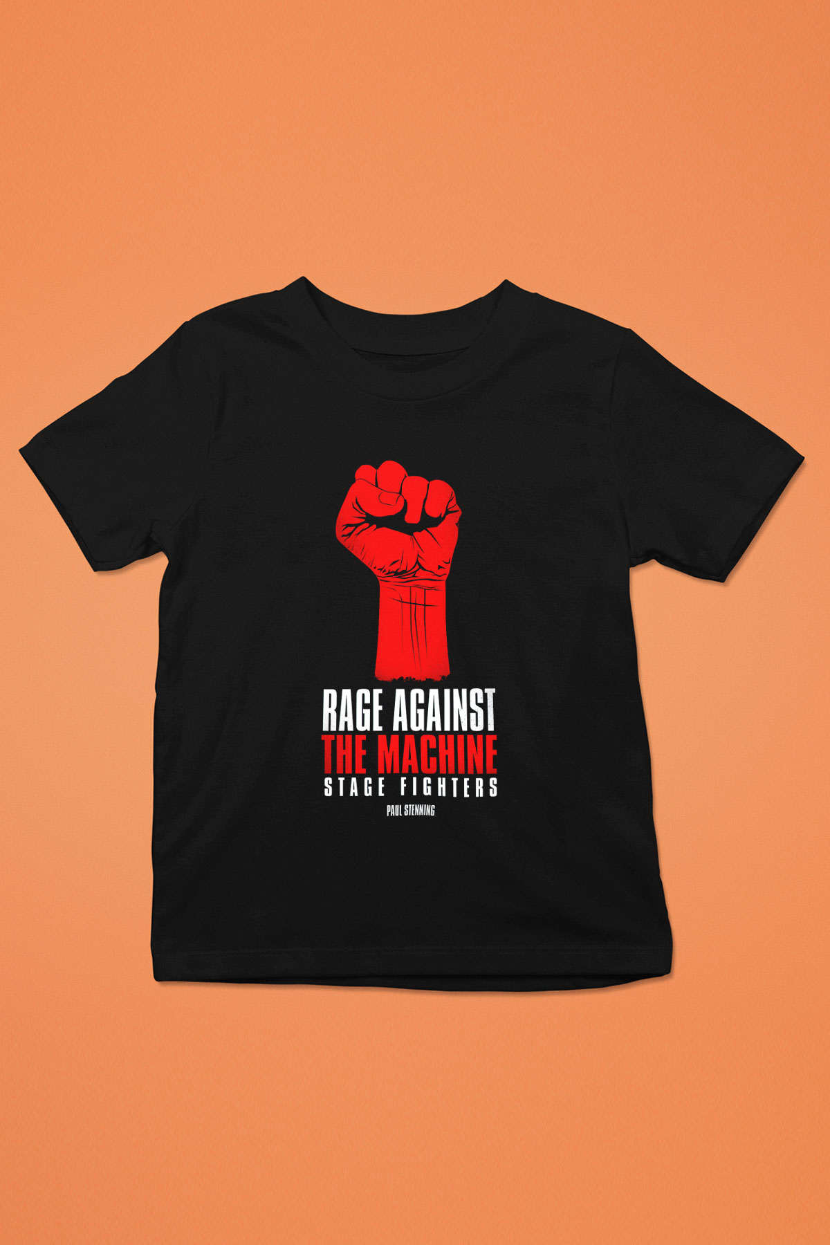 Rage Against the Machine Baskılı Siyah Unisex Çocuk Tişört