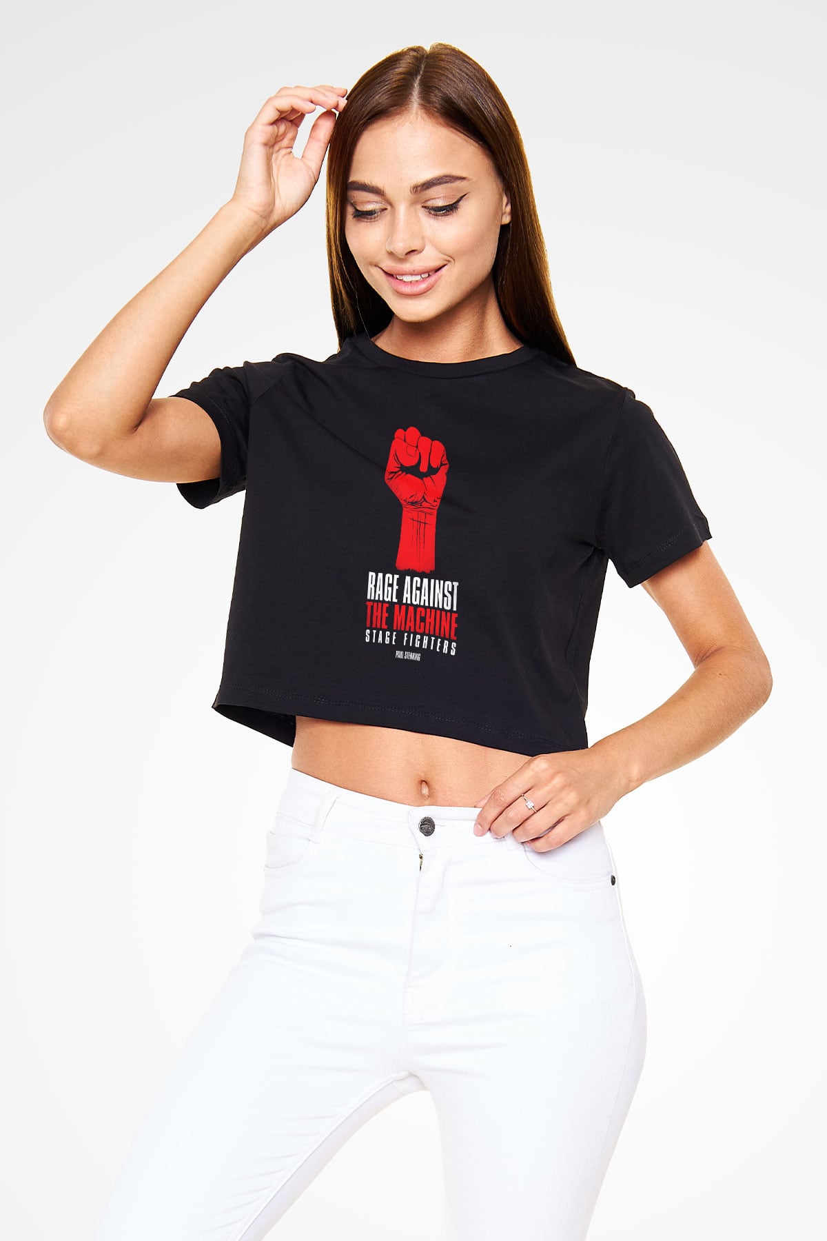 Rage Against the Machine Siyah Crop Top Tişört