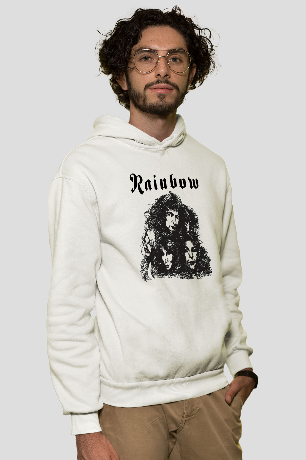 Rainbow Beyaz Unisex Kapşonlu Sweatshirt