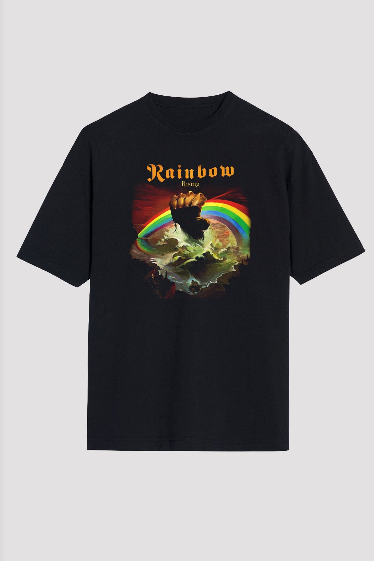 Rainbow Siyah Unisex Oversize Tişört T-Shirt