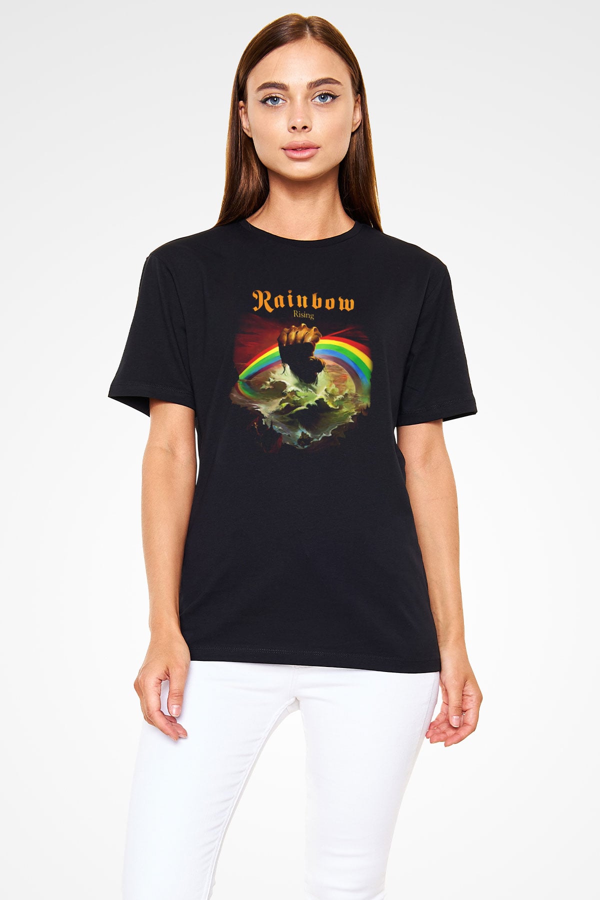 Rainbow Siyah Unisex Tişört T-Shirt - TişörtFabrikası
