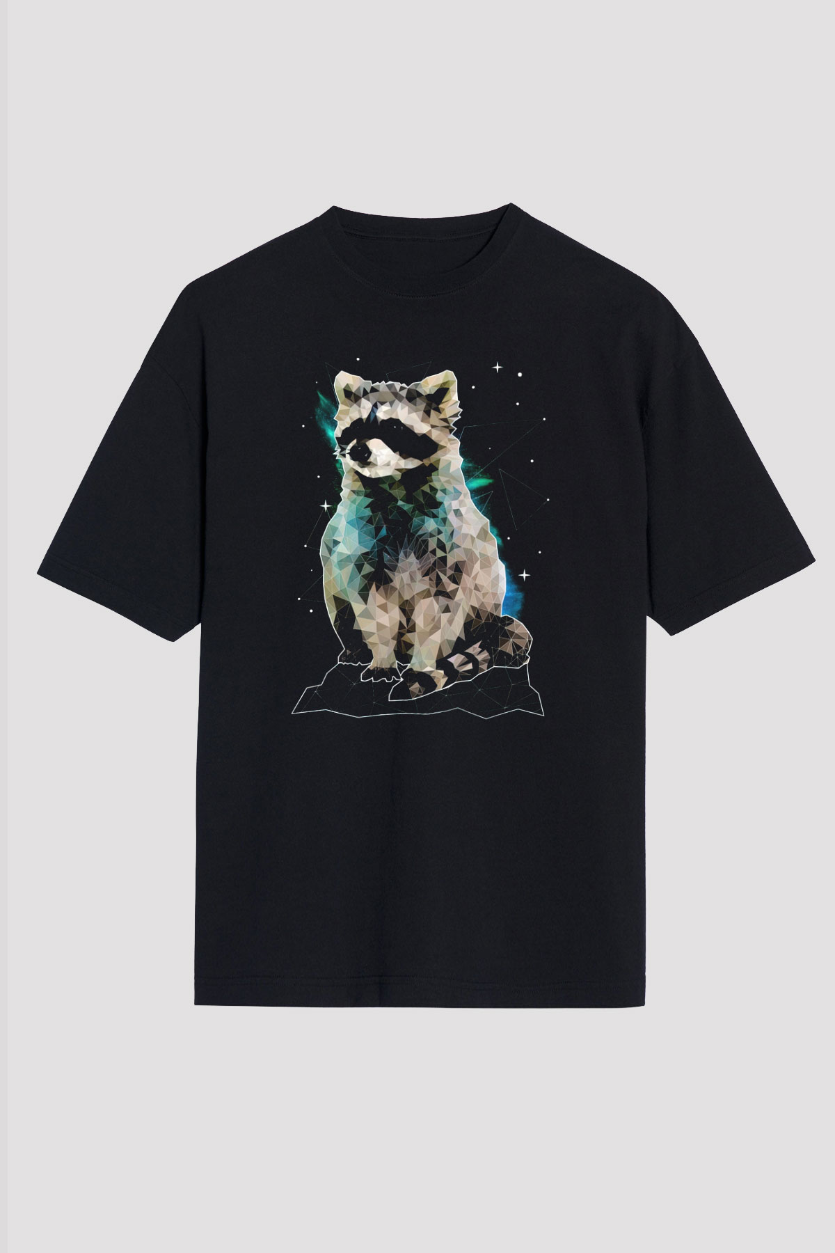 Rakun Siyah Oversize Tişört Oversize T-shirt - TişörtFabrikası