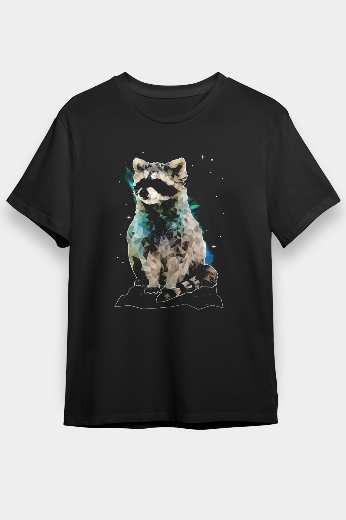Rakun Siyah Unisex Tişört T-Shirt - TişörtFabrikası