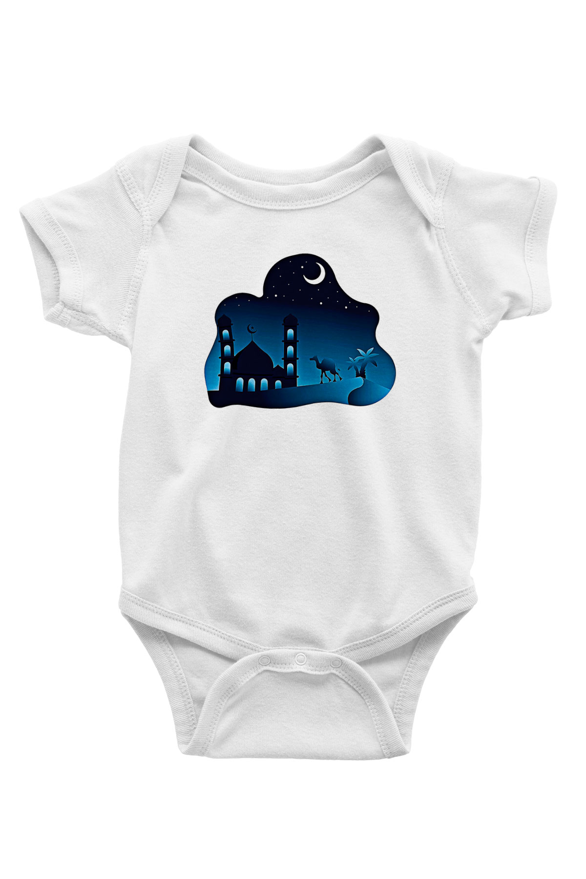 Ramazan Bayramı Baskılı Beyaz Unisex Bebek Body - Zıbın